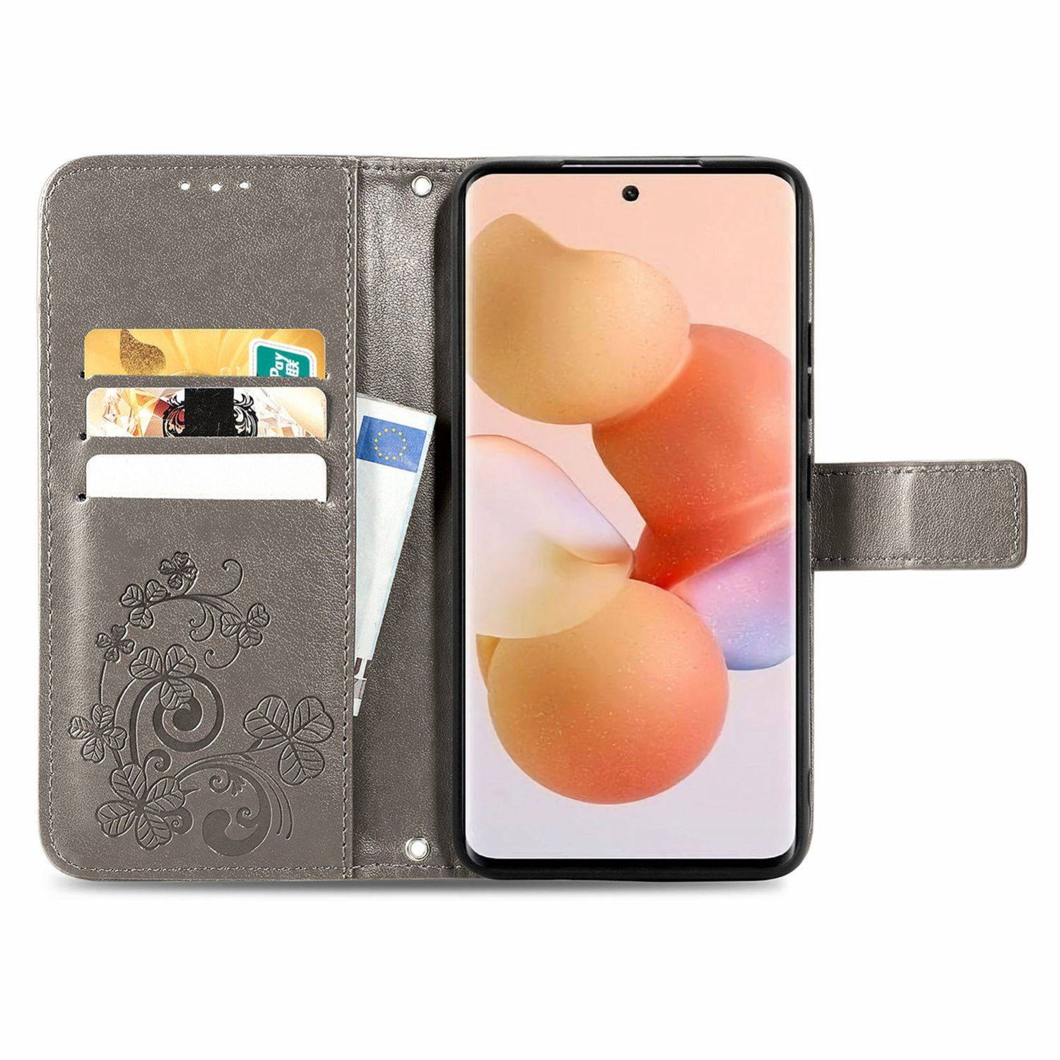 Hülle kompatibel mit Xiaomi 12 Lite Kunstleder Handyhülle - Handy Case Grau