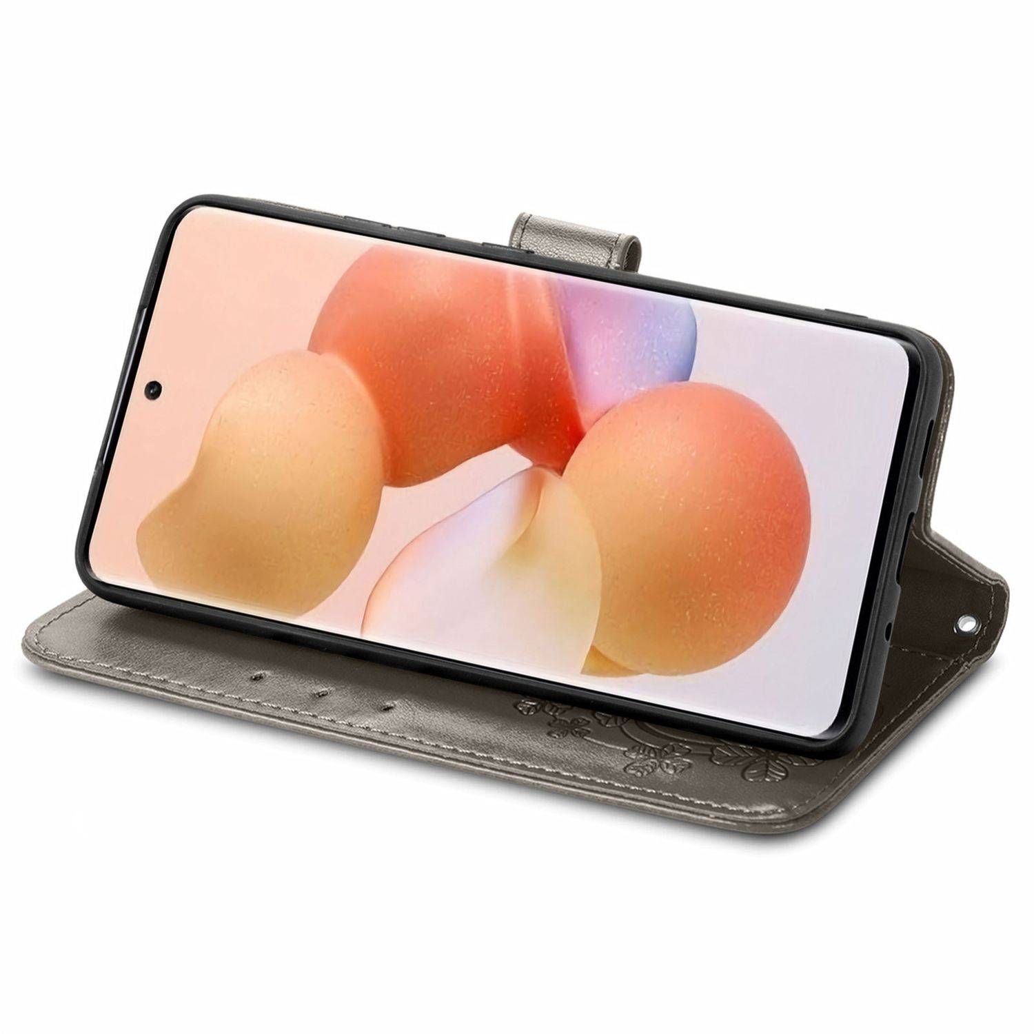 Hülle kompatibel mit Xiaomi 12 Lite Kunstleder Handyhülle - Handy Case Grau