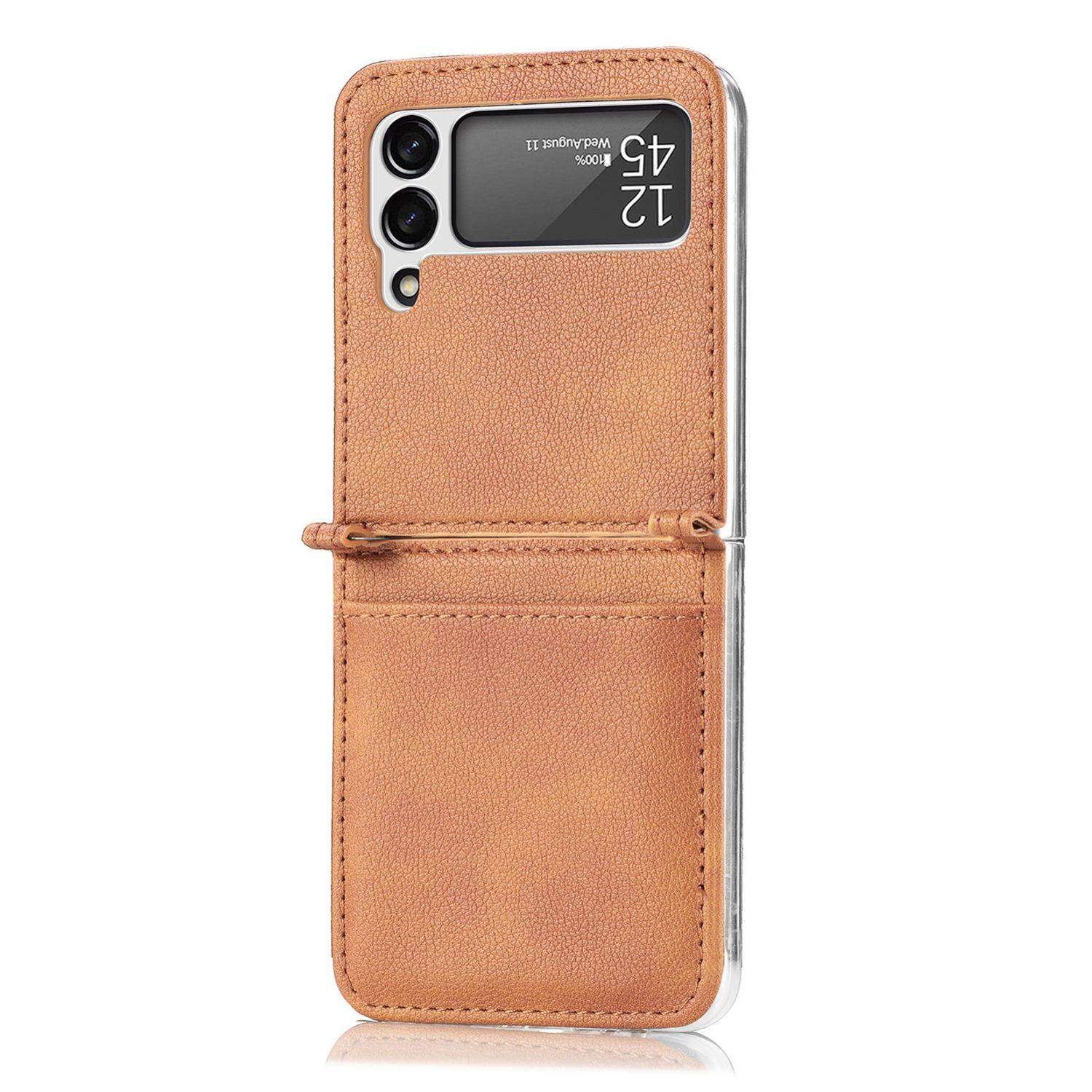 Hülle kompatibel mit Samsung Galaxy Z Flip4 5G Kunststoff Soft Handyhülle - Handy Case Braun
