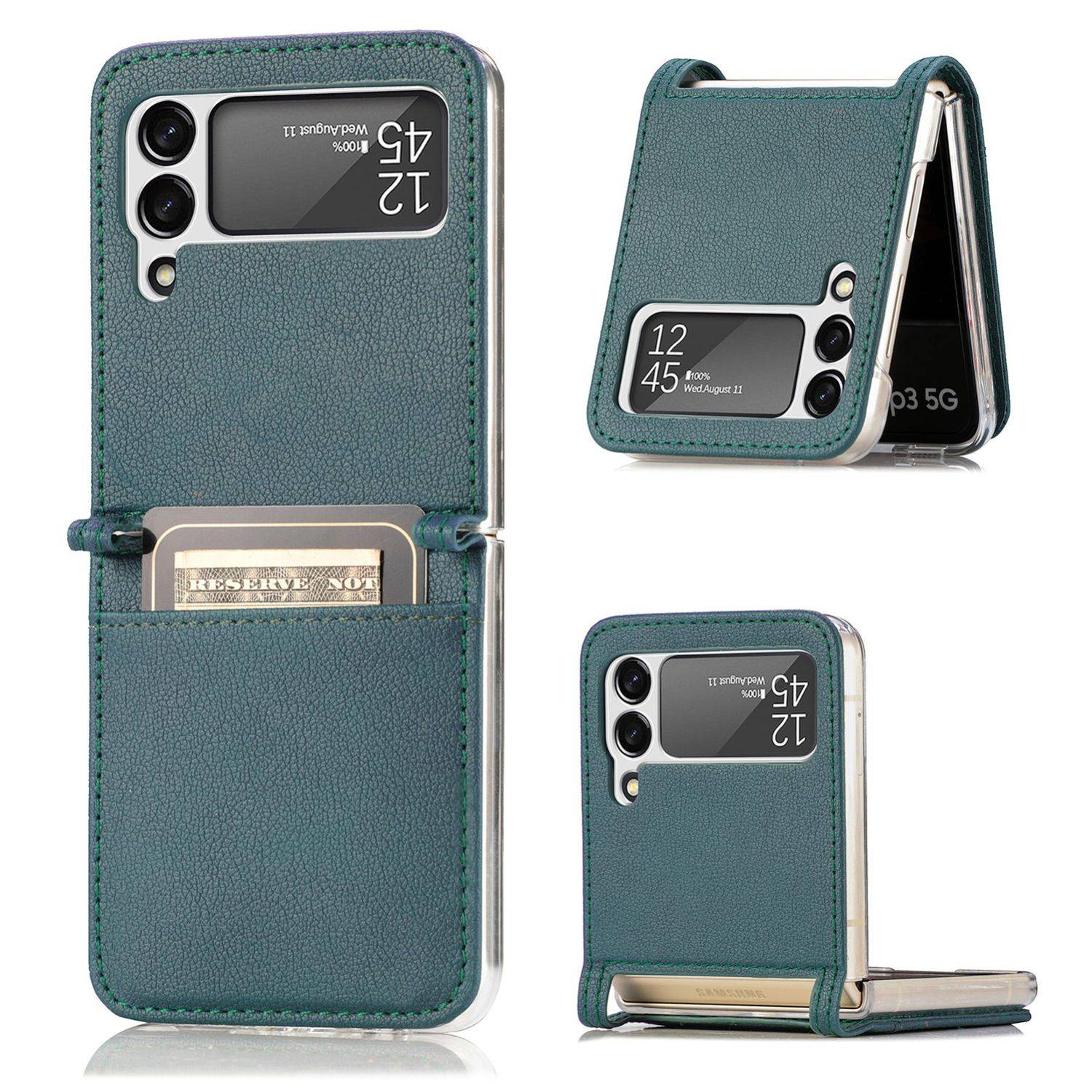 Hülle kompatibel mit Samsung Galaxy Z Flip4 5G Kunststoff Soft Handyhülle - Handy Case Grün
