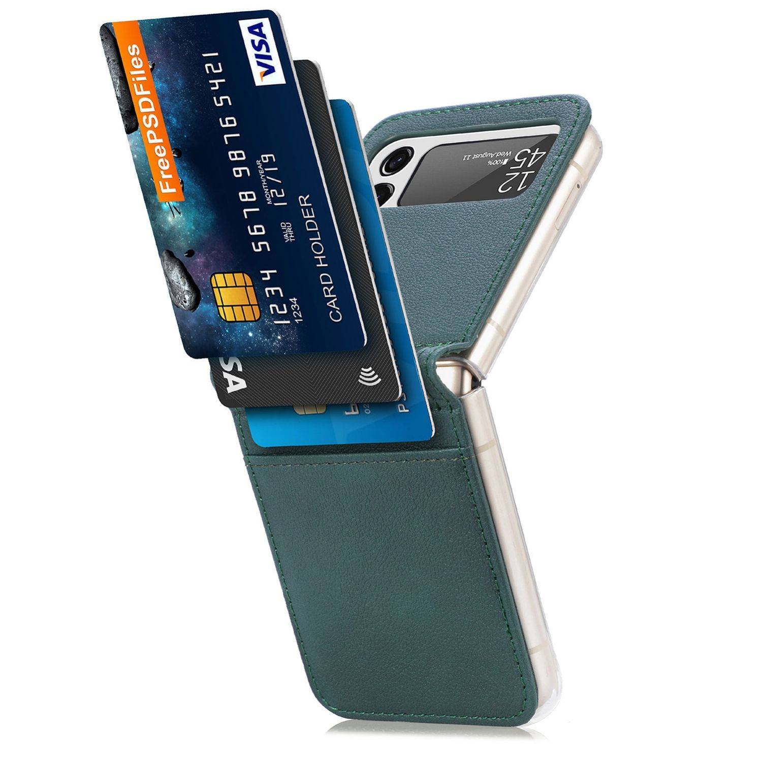Hülle kompatibel mit Samsung Galaxy Z Flip4 5G Kunststoff Soft Handyhülle - Handy Case Grün