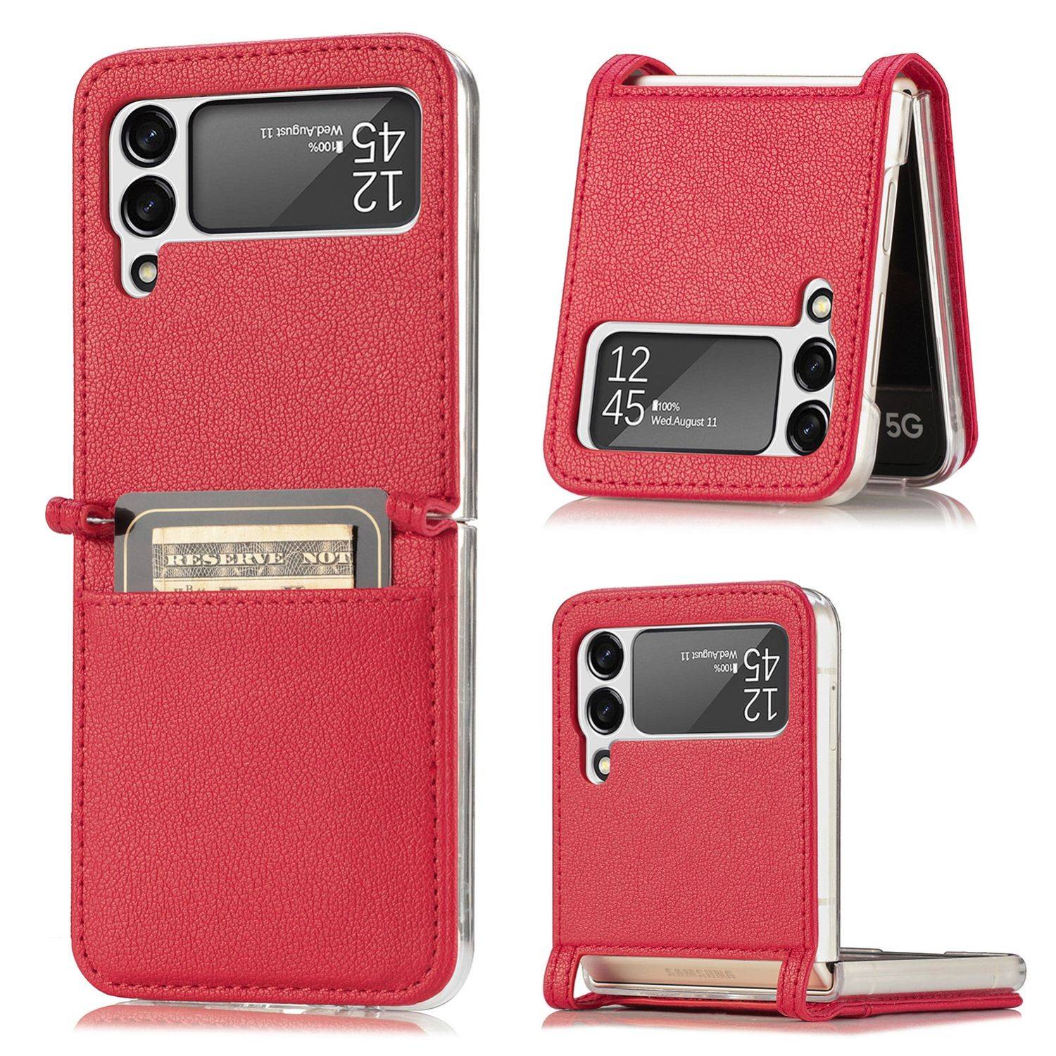 Hülle kompatibel mit Samsung Galaxy Z Flip4 5G Kunststoff Soft Handyhülle - Handy Case Rot