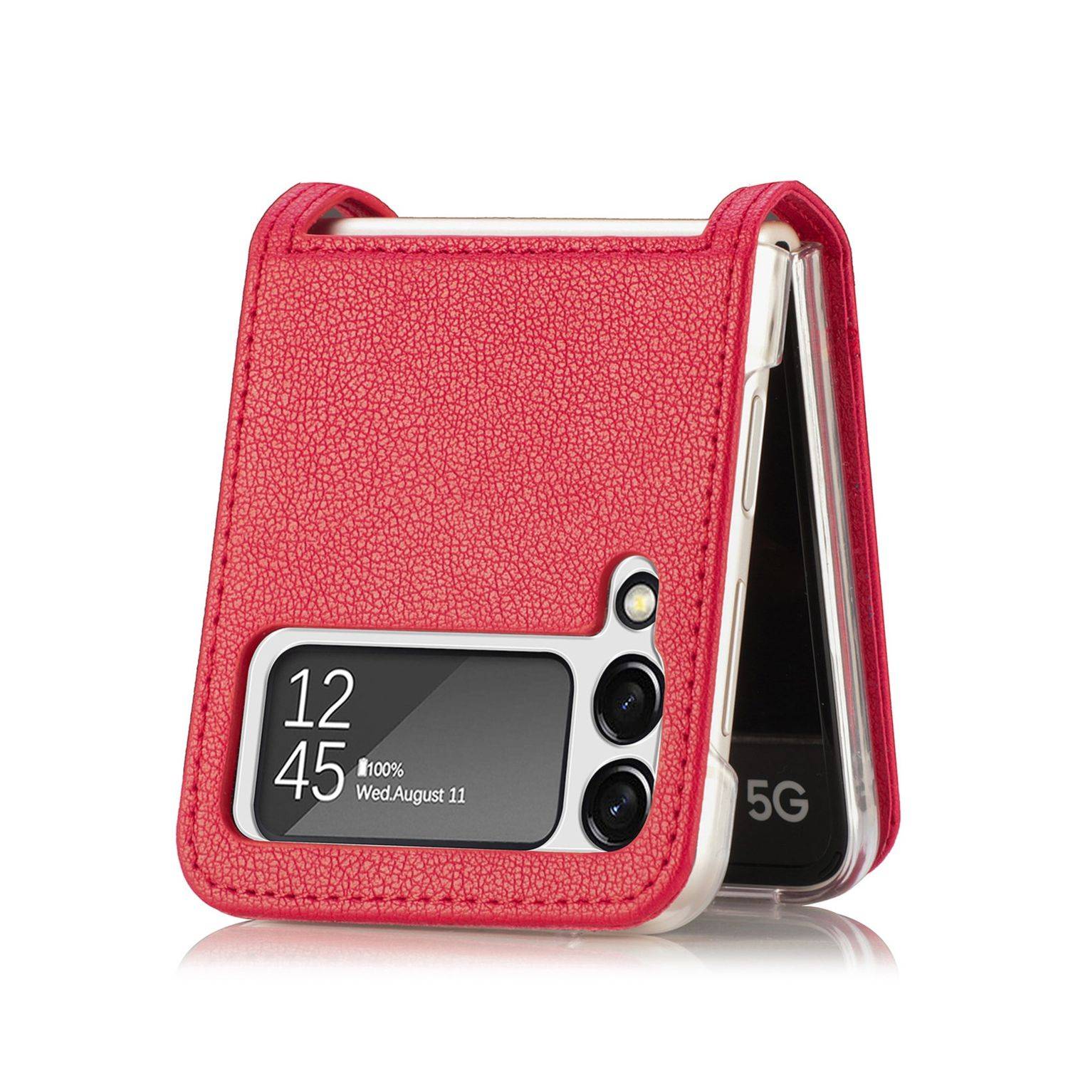 Hülle kompatibel mit Samsung Galaxy Z Flip4 5G Kunststoff Soft Handyhülle - Handy Case Rot