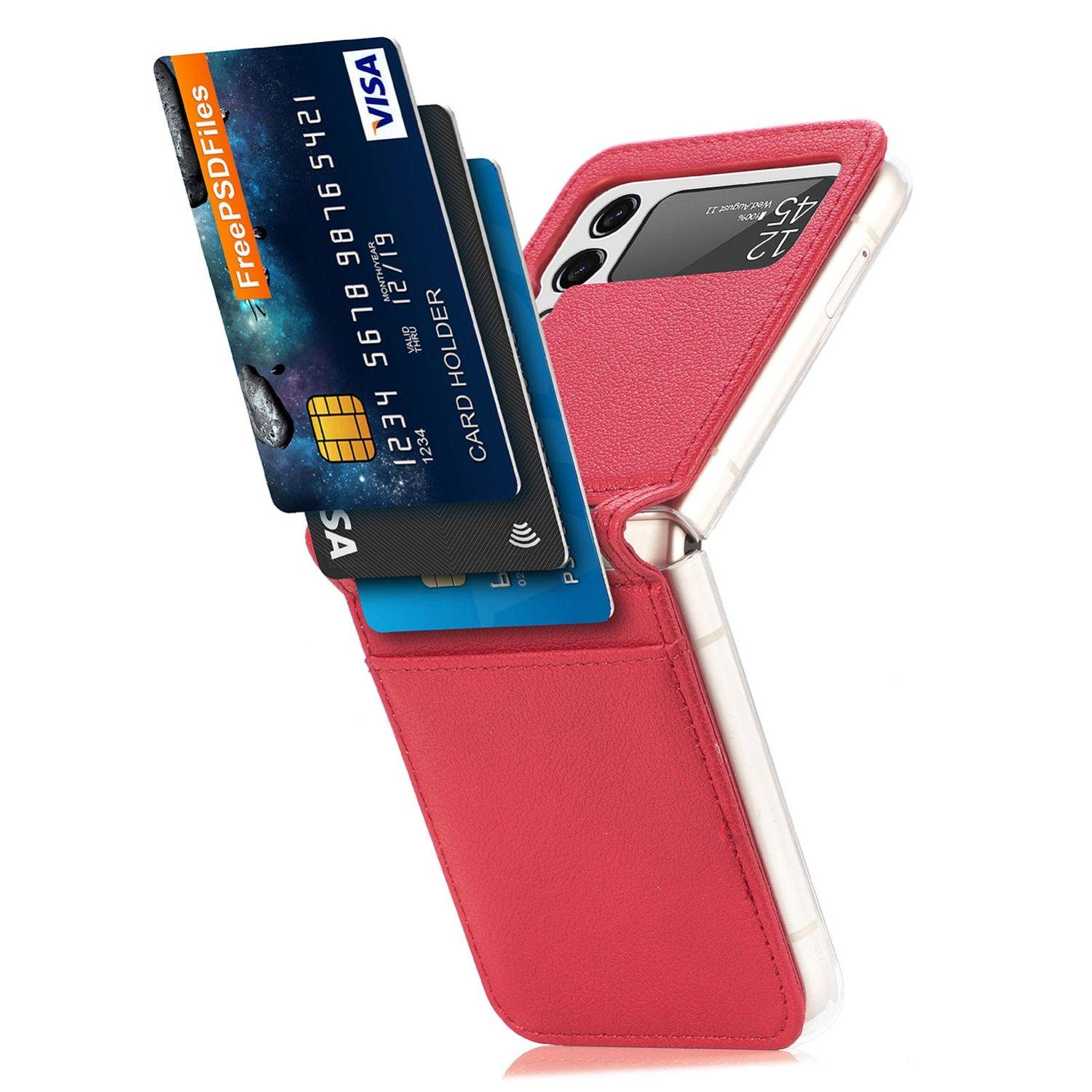Hülle kompatibel mit Samsung Galaxy Z Flip4 5G Kunststoff Soft Handyhülle - Handy Case Rot