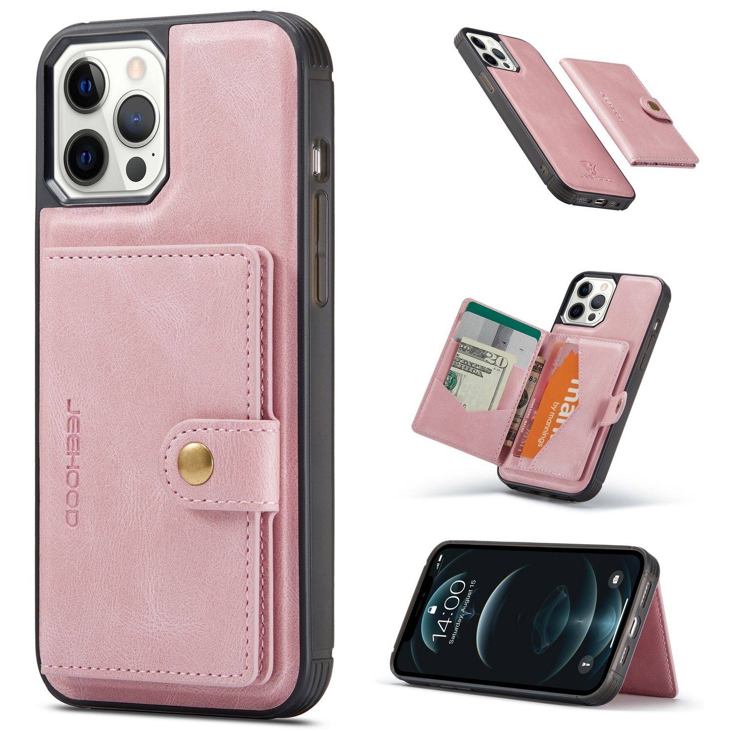 Hülle kompatibel mit Apple iPhone 13 Kunstleder Handyhülle - Handy Case Rosa