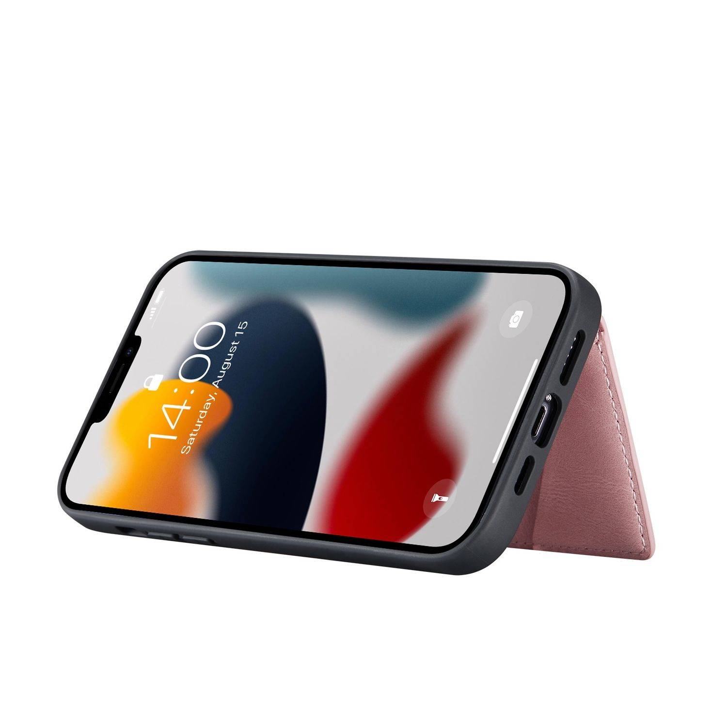 Hülle kompatibel mit Apple iPhone 13 Kunstleder Handyhülle - Handy Case Rosa