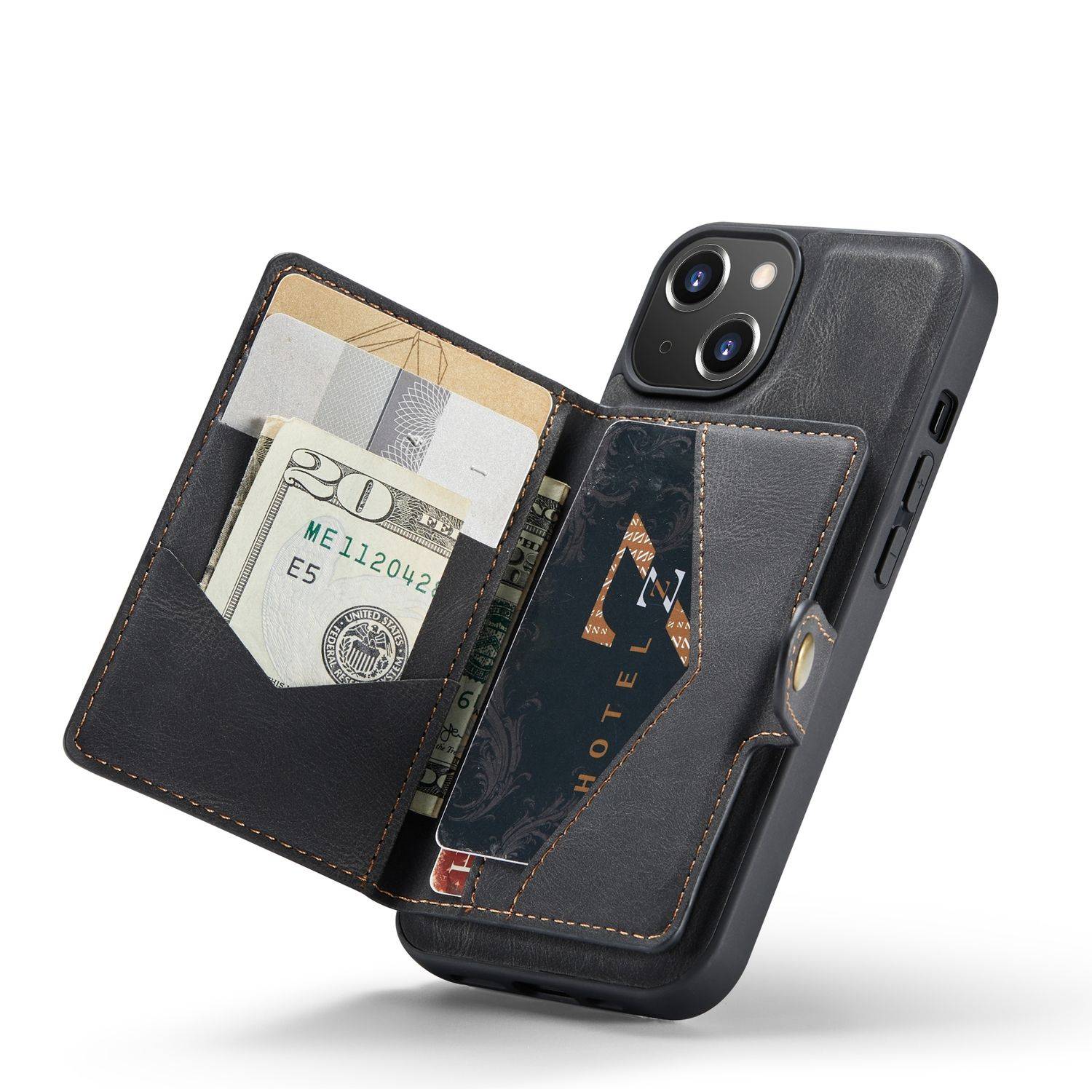 Hülle kompatibel mit Apple iPhone 14 Kunstleder Handyhülle - Handy Case Schwarz