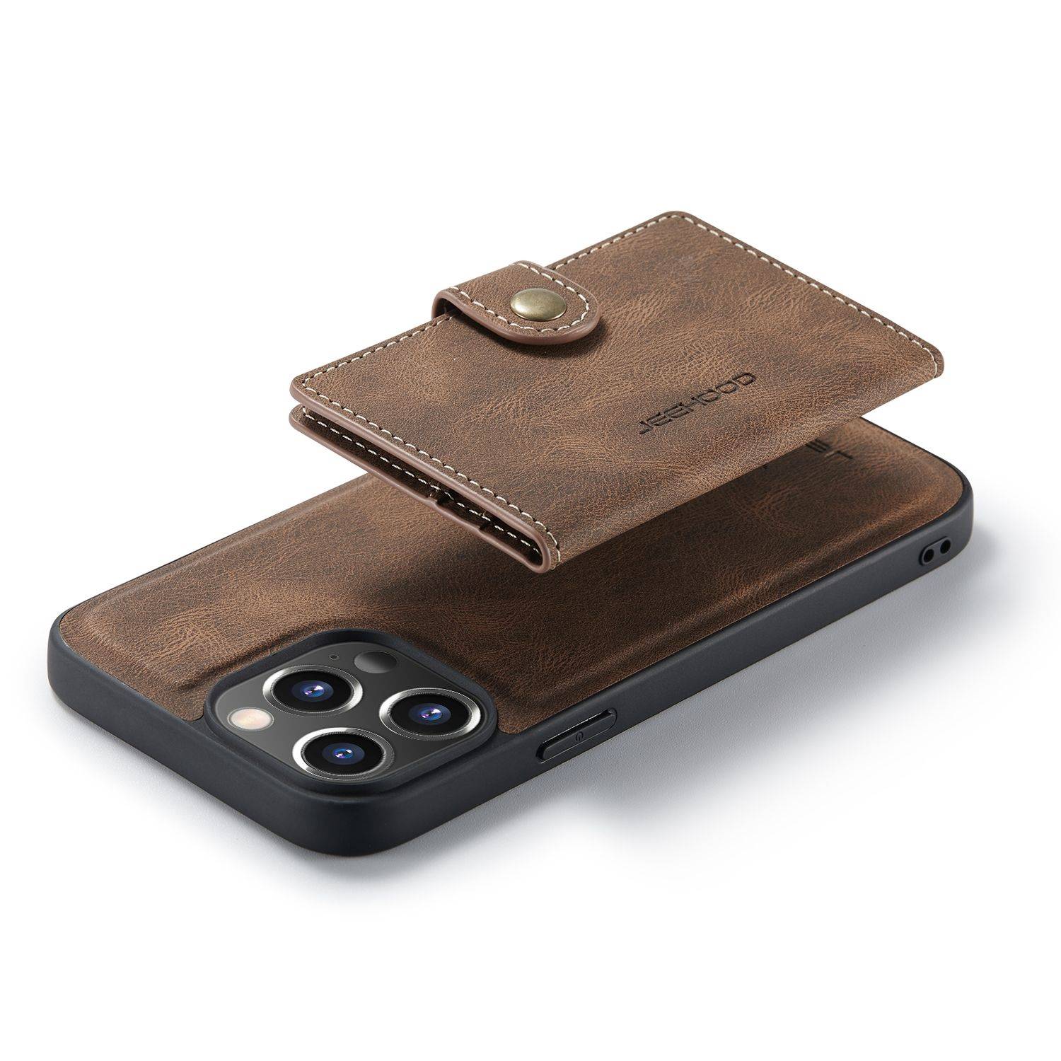 Hülle kompatibel mit Apple iPhone 14 Pro Max Kunstleder Handyhülle - Handy Case Braun