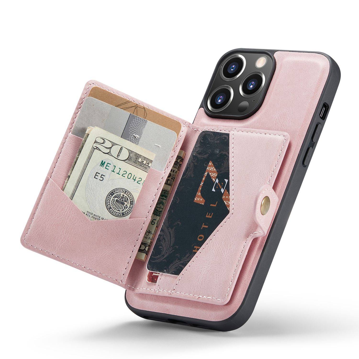 Hülle kompatibel mit Apple iPhone 14 Pro Max Kunstleder Handyhülle - Handy Case Rosa
