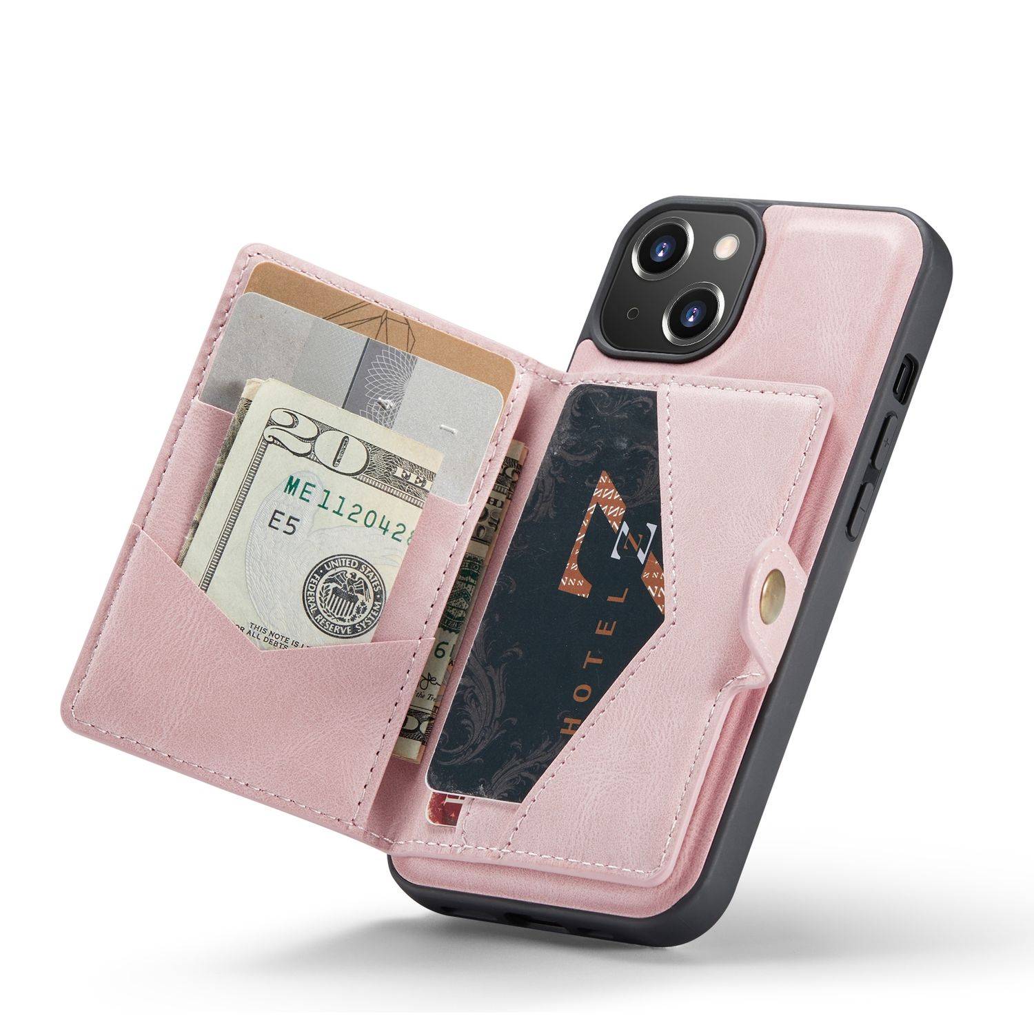 Hülle kompatibel mit Apple iPhone 14 Kunstleder Handyhülle - Handy Case Rosa