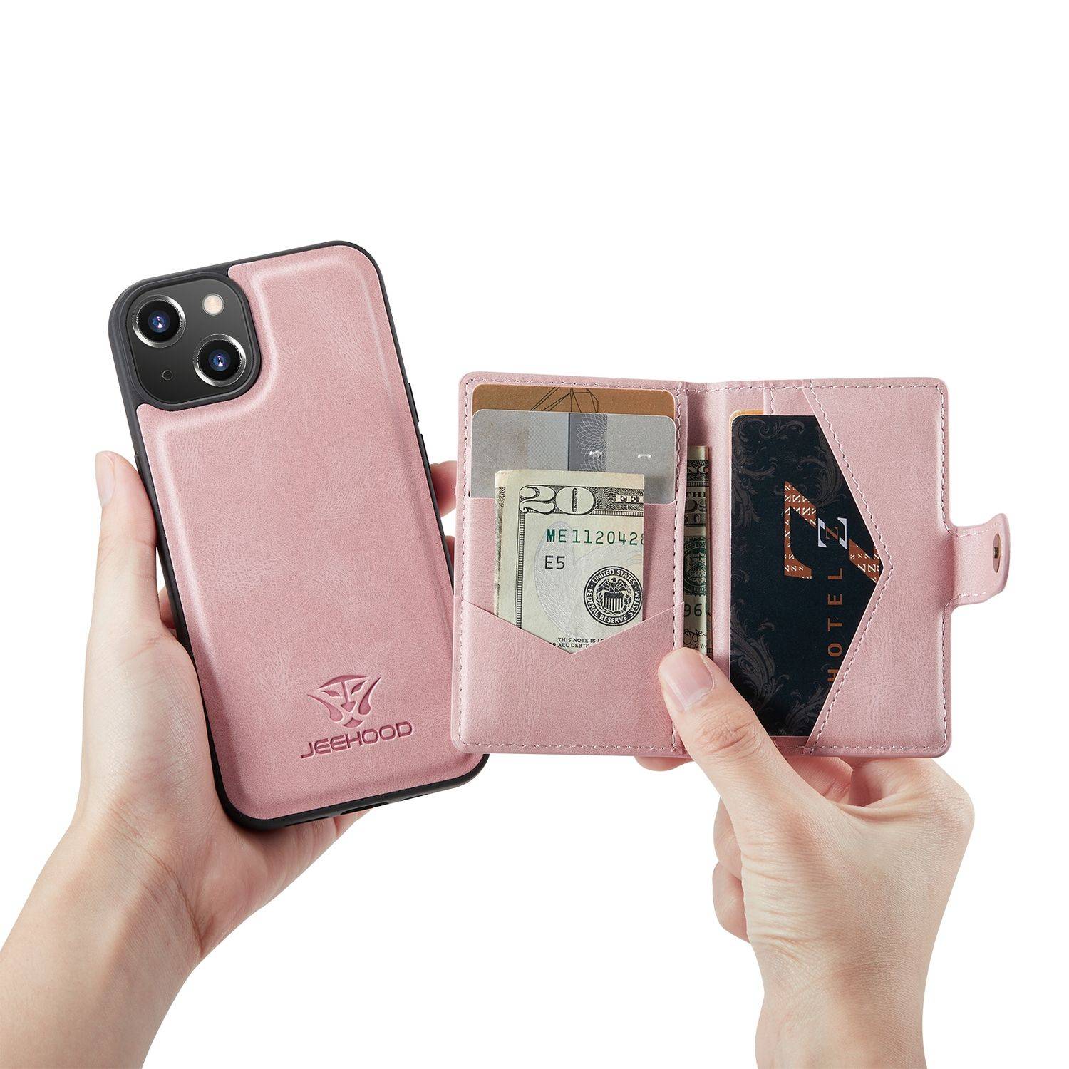 Hülle kompatibel mit Apple iPhone 14 Kunstleder Handyhülle - Handy Case Rosa