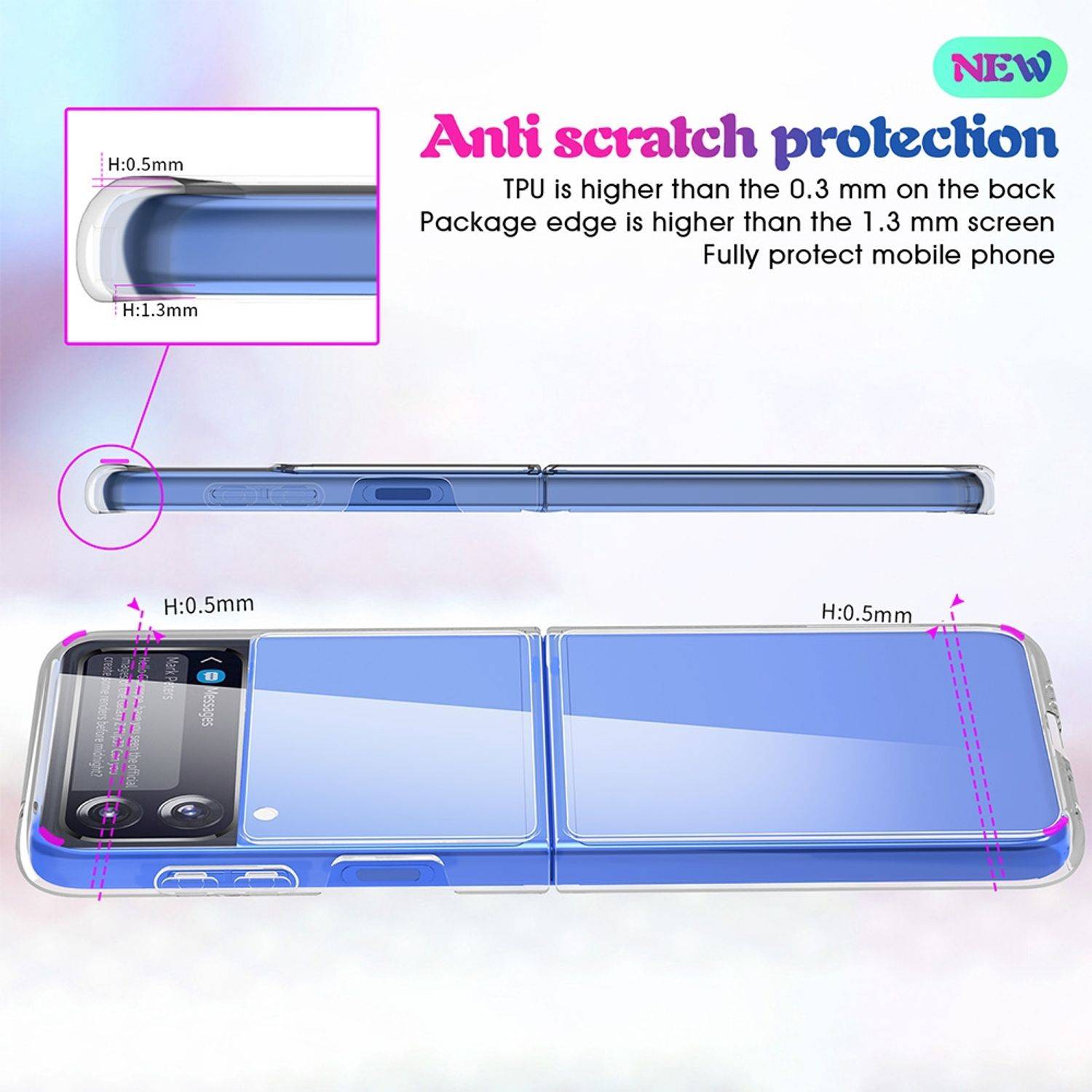 Hülle kompatibel mit Samsung Galaxy Z Flip4 5G Kunststoff Soft Handyhülle - Handy Case Transparent