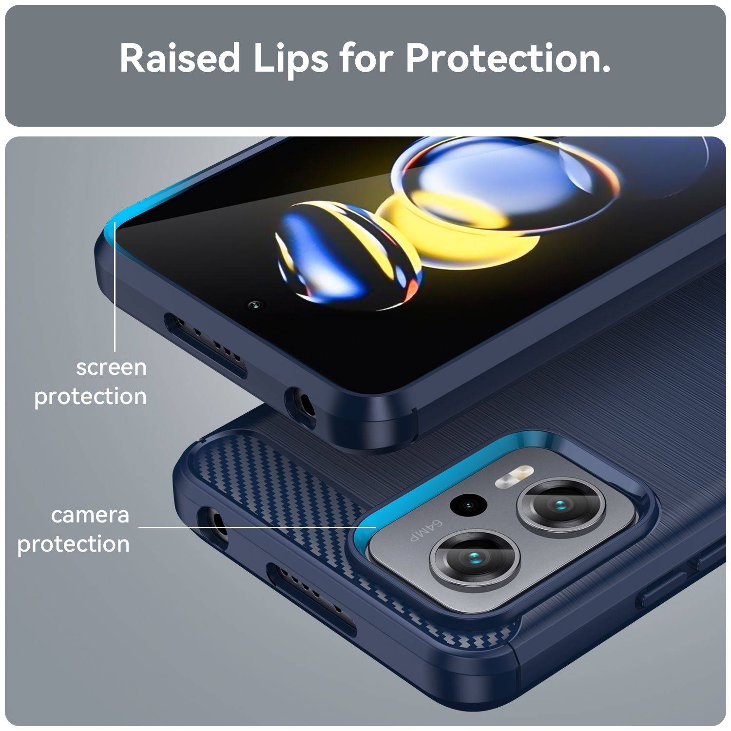 Hülle kompatibel mit Xiaomi Redmi 10 2022 Kunststoff Soft Handyhülle - Handy Case Blau