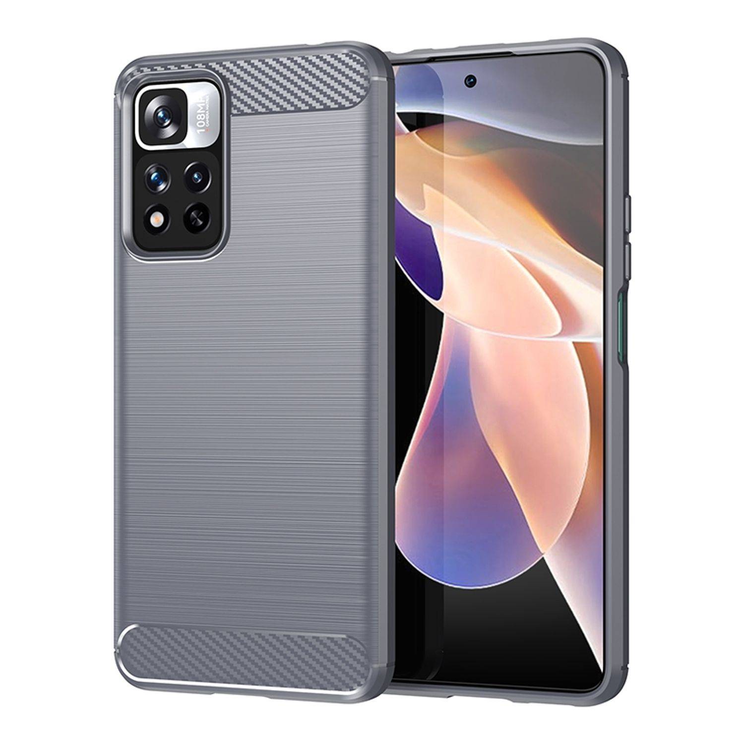 Hülle kompatibel mit Xiaomi Note 11 Pro / Note 11 Pro+ Kunststoff Soft Handyhülle - Handy Case Grau