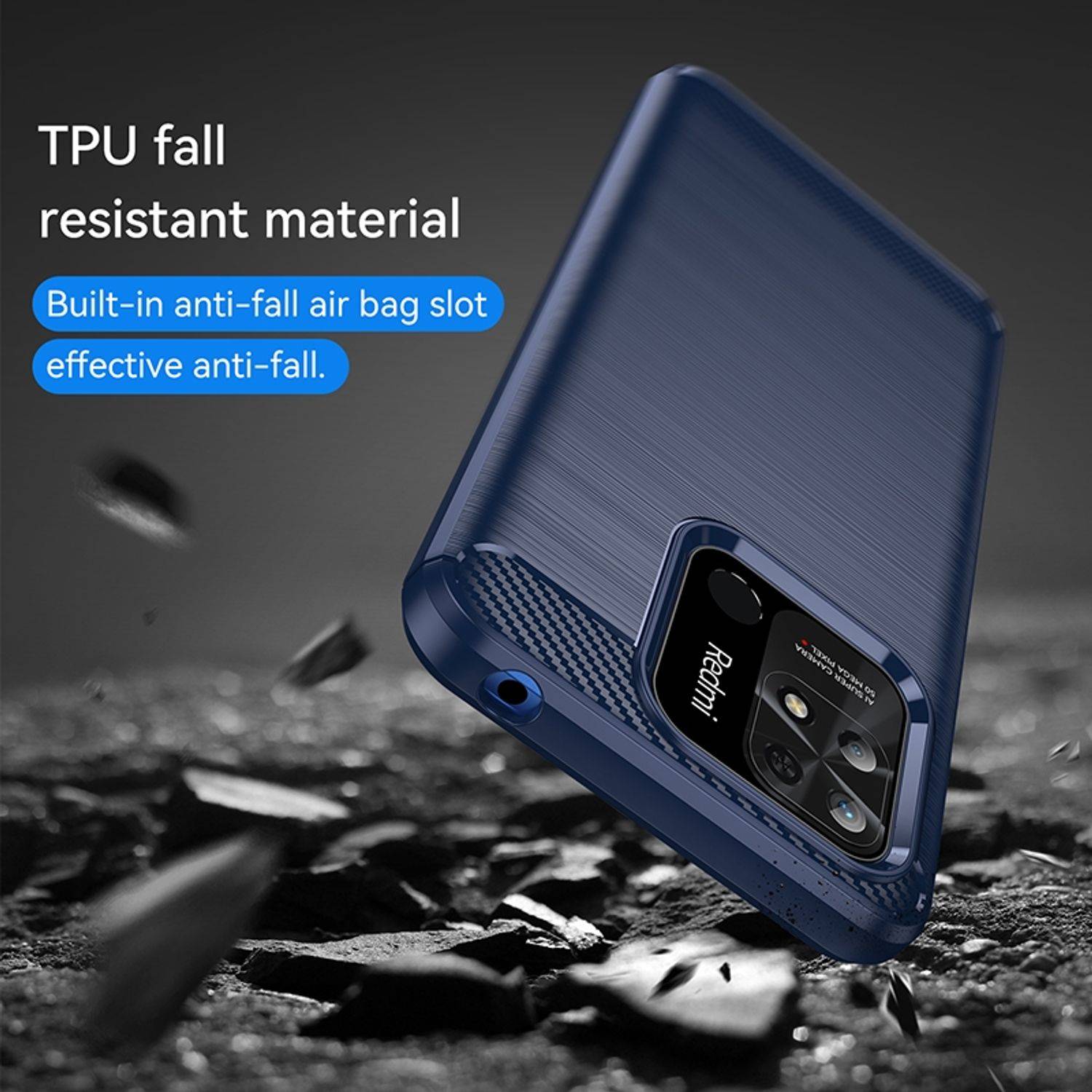 Hülle kompatibel mit Xiaomi Redmi 10 C Kunststoff Soft Handyhülle - Handy Case Blau
