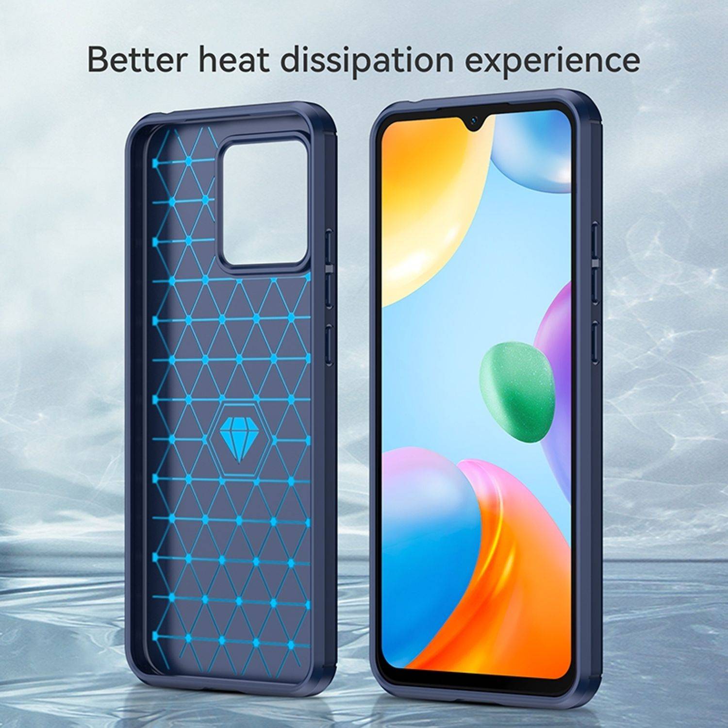 Hülle kompatibel mit Xiaomi Redmi 10 C Kunststoff Soft Handyhülle - Handy Case Blau