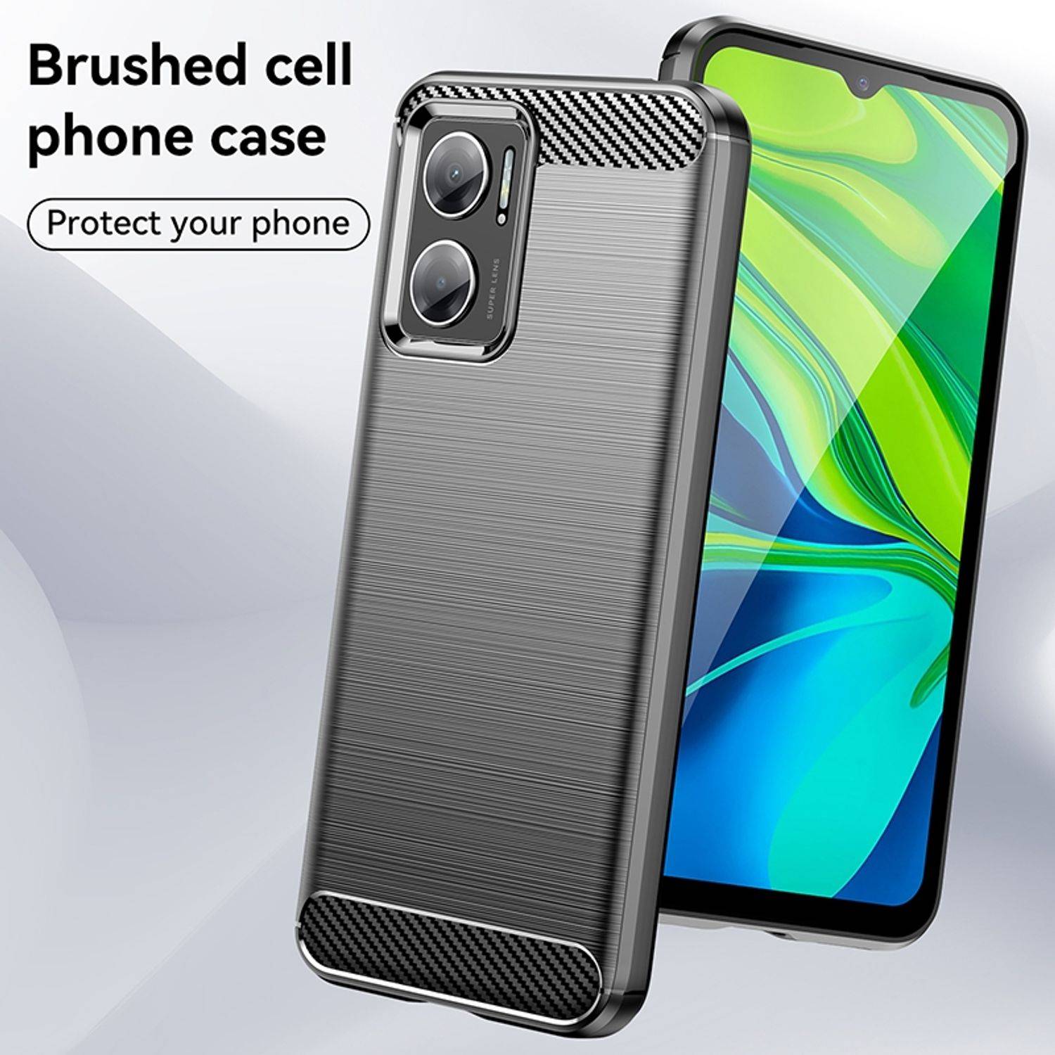 Hülle kompatibel mit Xiaomi Redmi 10 5G Kunststoff Soft Handyhülle - Handy Case Schwarz