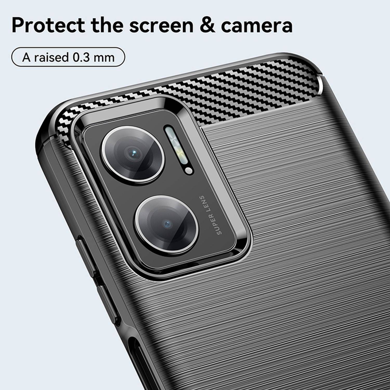 Hülle kompatibel mit Xiaomi Redmi 10 5G Kunststoff Soft Handyhülle - Handy Case Schwarz
