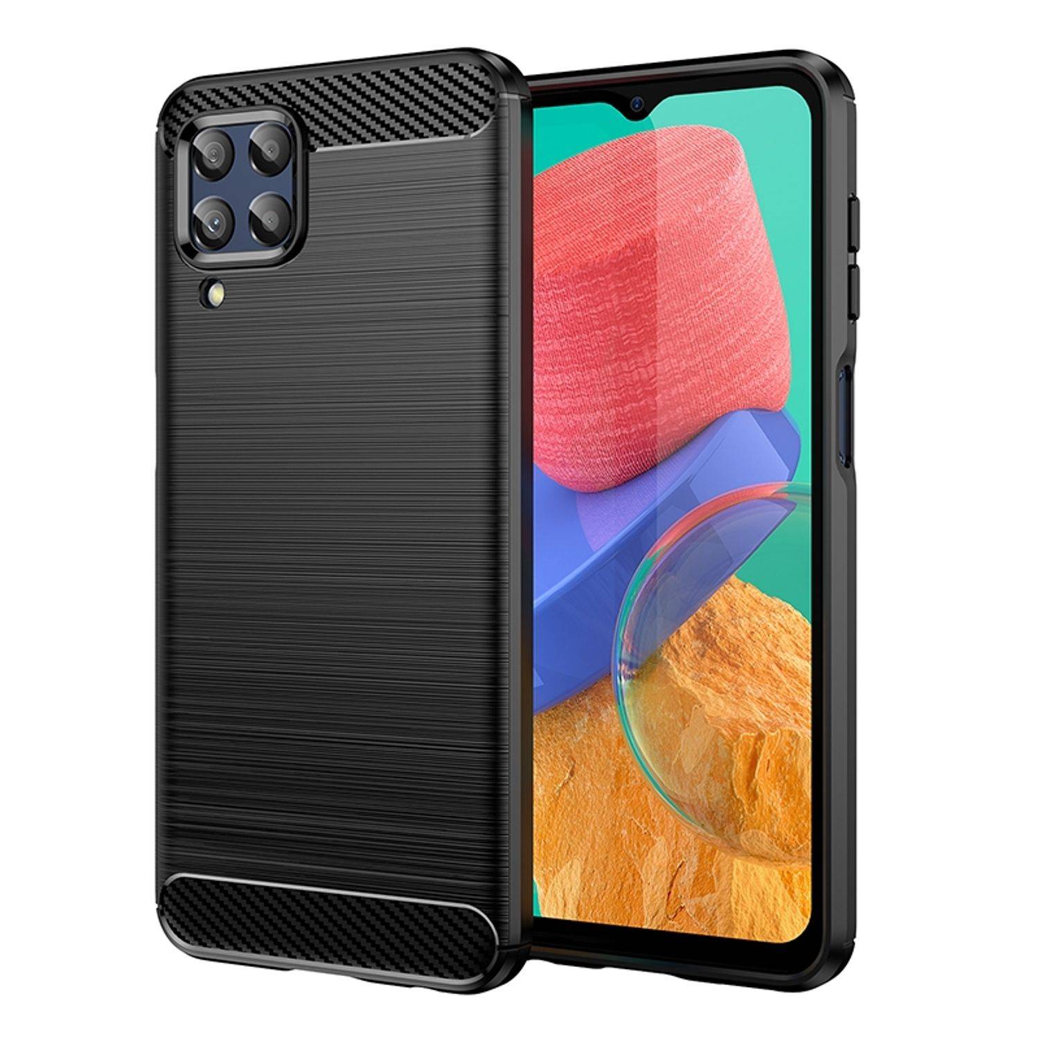 Hülle kompatibel mit Samsung Galaxy M33 Kunststoff Soft Handyhülle - Handy Case Schwarz
