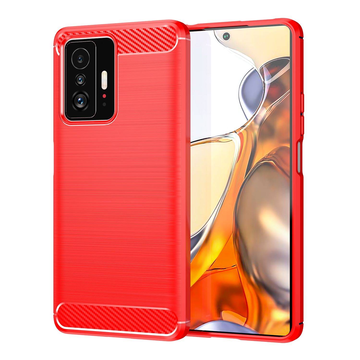 Hülle kompatibel mit Xiaomi 11T Pro Kunststoff Soft Handyhülle - Handy Case Rot