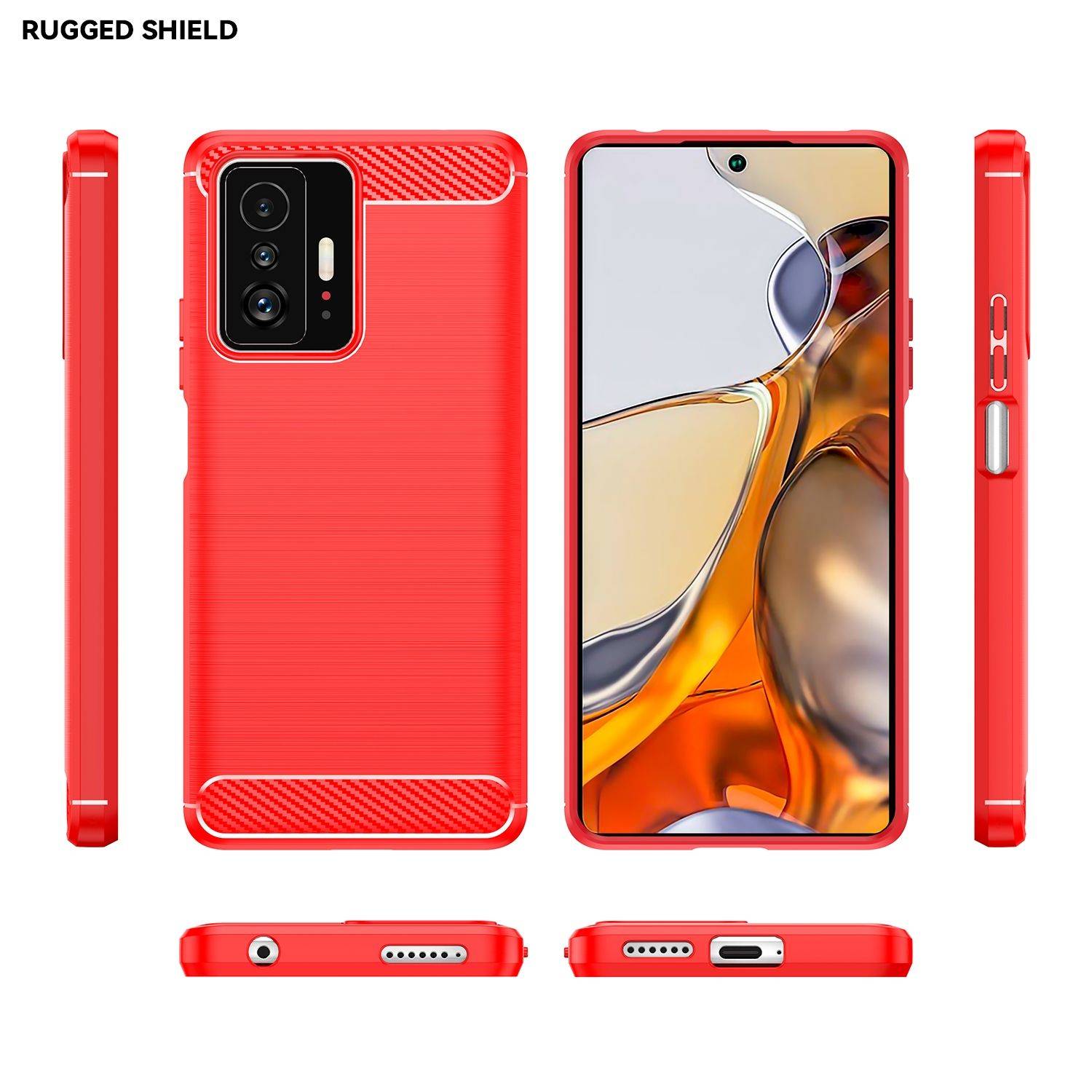Hülle kompatibel mit Xiaomi 11T Pro Kunststoff Soft Handyhülle - Handy Case Rot