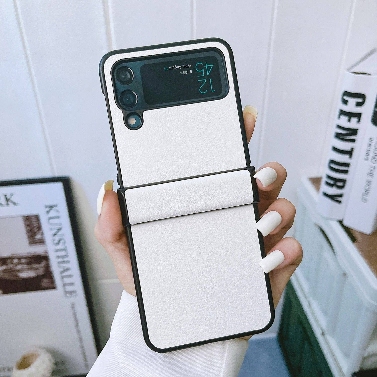 Hülle kompatibel mit Samsung Galaxy Z Flip4 5G Kunststoff Soft Handyhülle - Handy Case Weiß