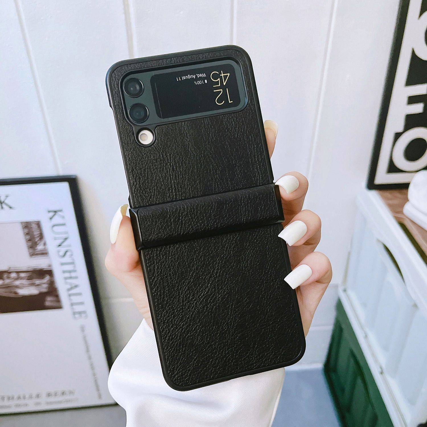 Hülle kompatibel mit Samsung Galaxy Z Flip4 5G Kunststoff Soft Handyhülle - Handy Case Schwarz