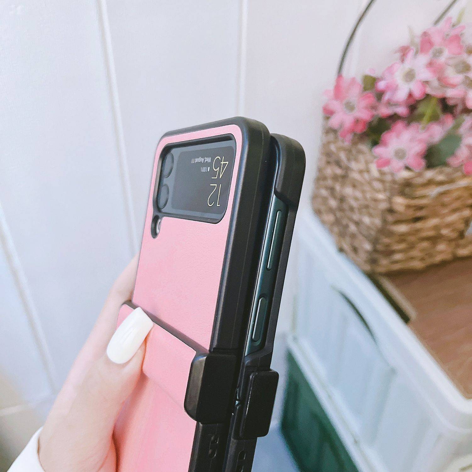 Hülle kompatibel mit Samsung Galaxy Z Flip4 5G Kunststoff Soft Handyhülle - Handy Case Schwarz