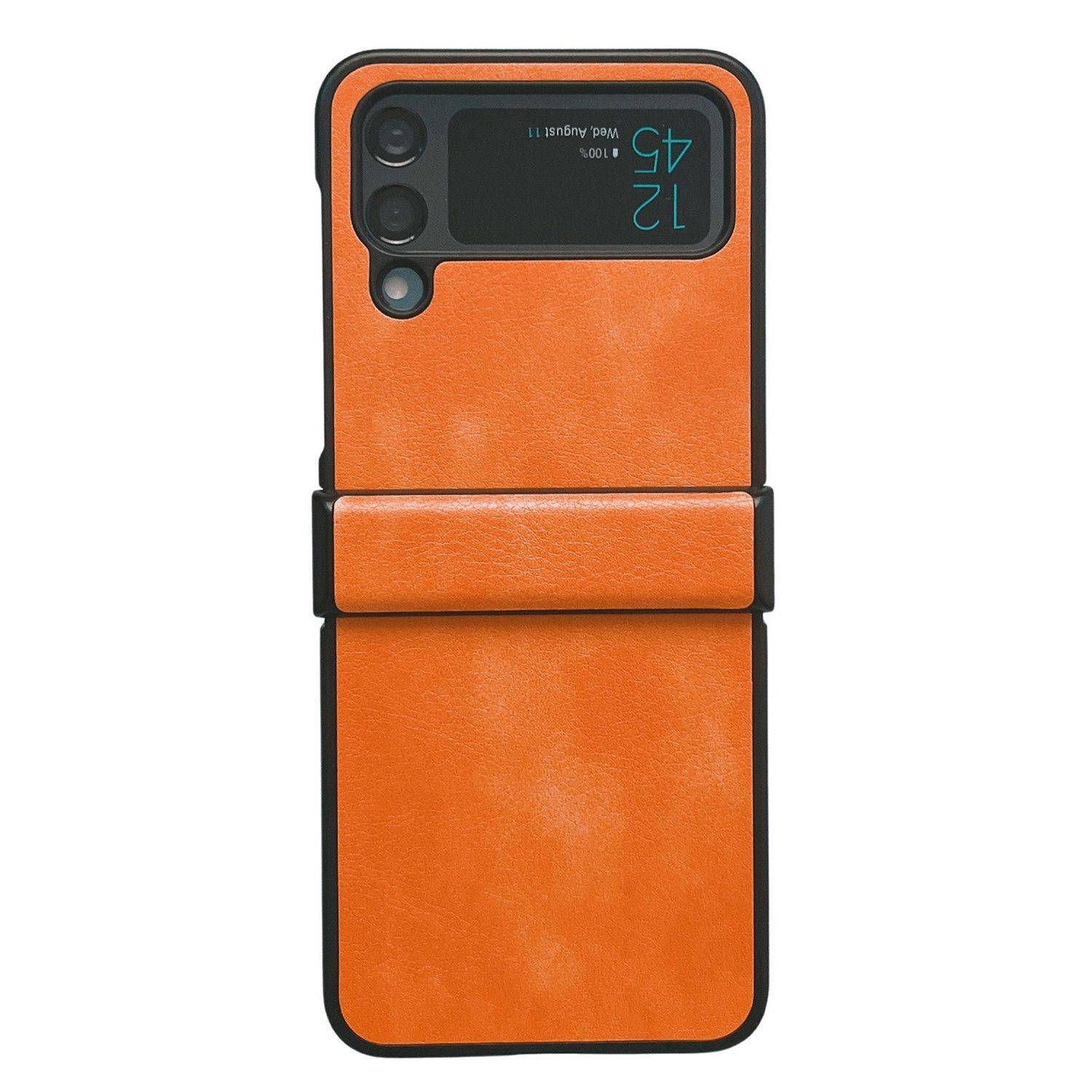 Hülle kompatibel mit Samsung Galaxy Z Flip4 5G Kunststoff Soft Handyhülle - Handy Case Orange