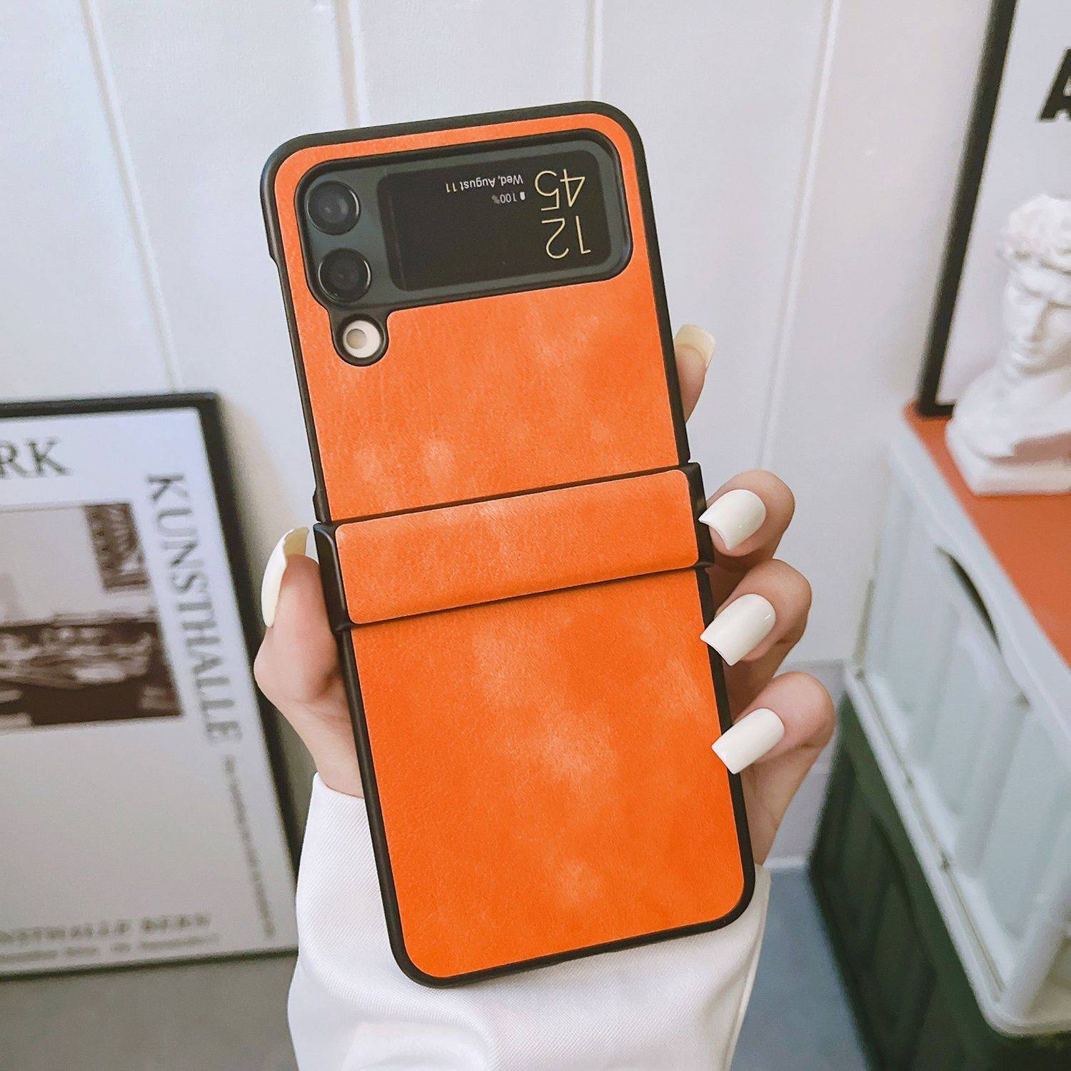 Hülle kompatibel mit Samsung Galaxy Z Flip4 5G Kunststoff Soft Handyhülle - Handy Case Orange