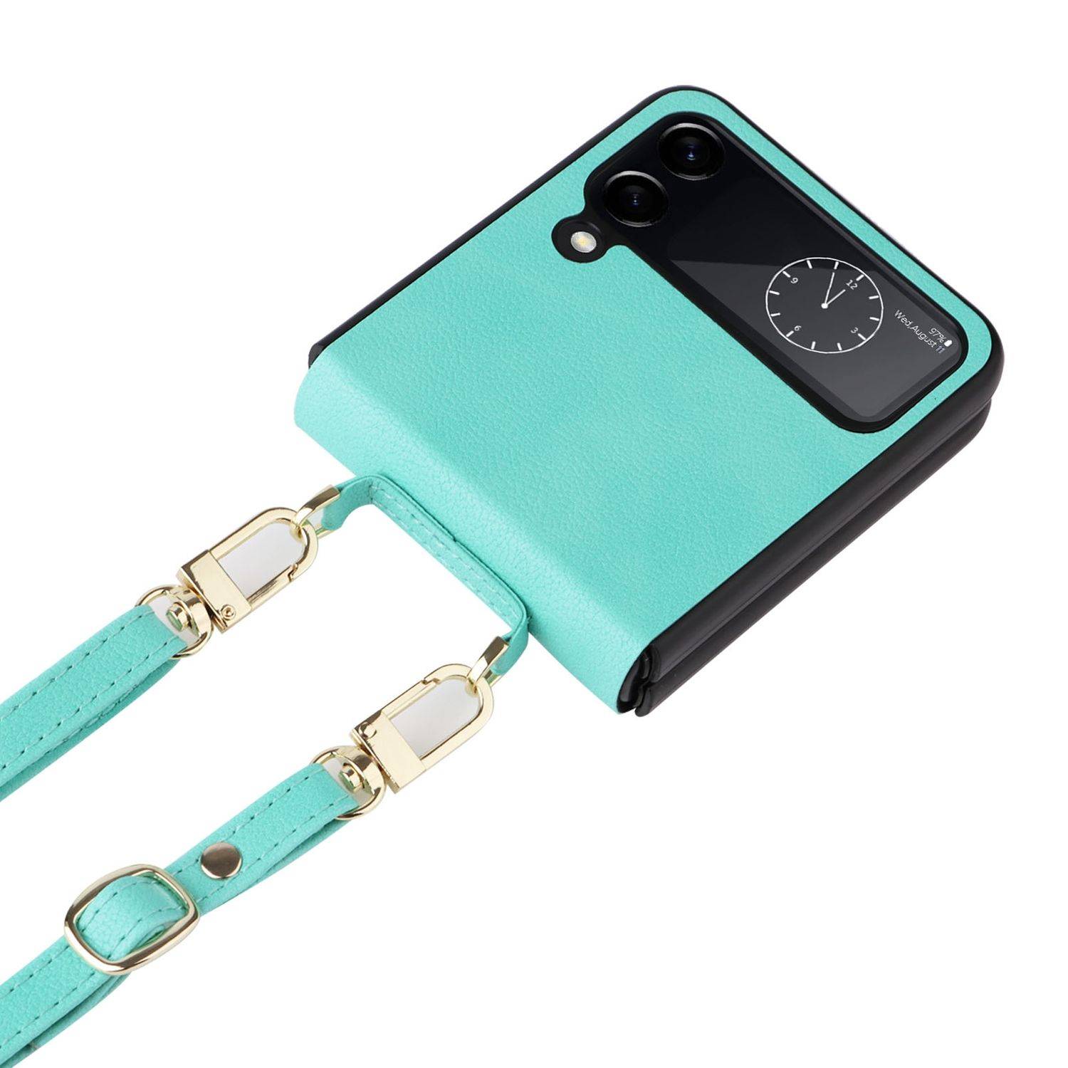 Hülle kompatibel mit Samsung Galaxy Z Flip4 5G Kunststoff Soft Handyhülle - Handy Case Mintgrün