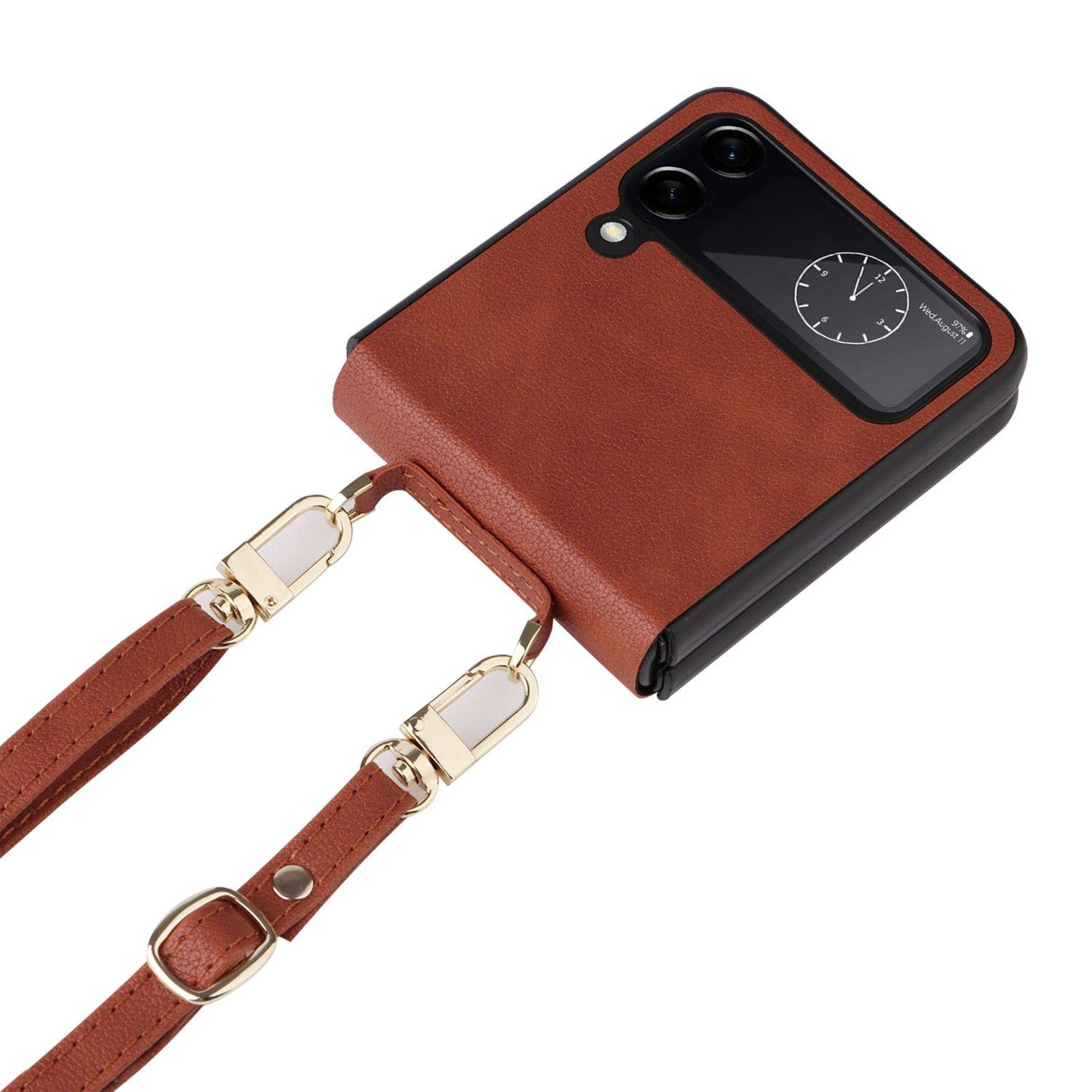 Hülle kompatibel mit Samsung Galaxy Z Flip4 5G Kunststoff Soft Handyhülle - Handy Case Braun