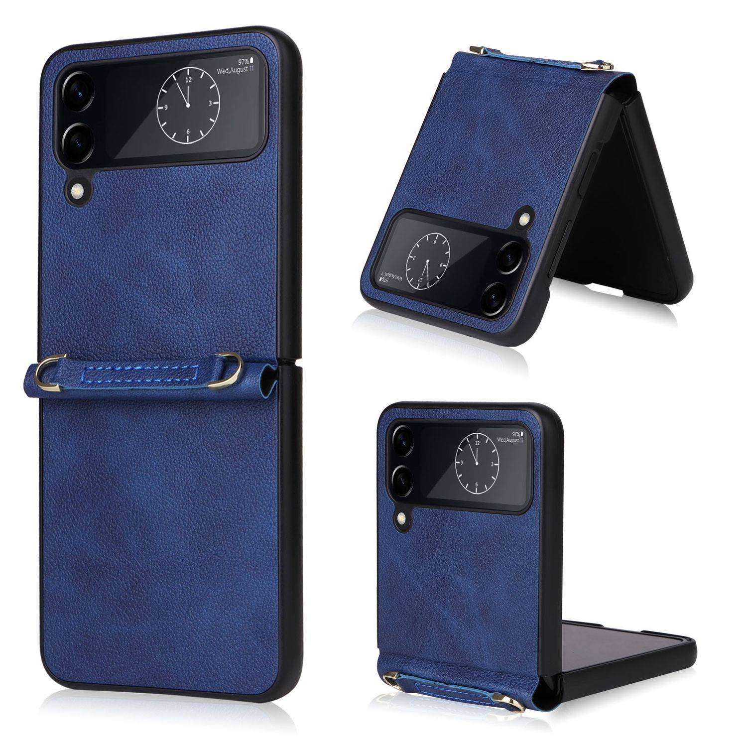 Hülle kompatibel mit Samsung Galaxy Z Flip4 5G Kunststoff Soft Handyhülle - Handy Case Blau