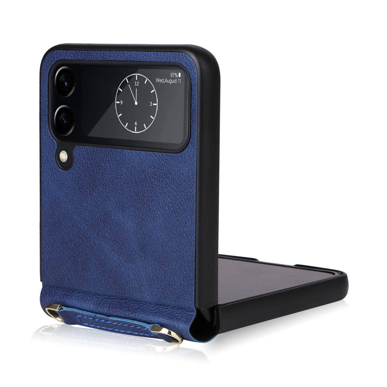 Hülle kompatibel mit Samsung Galaxy Z Flip4 5G Kunststoff Soft Handyhülle - Handy Case Blau