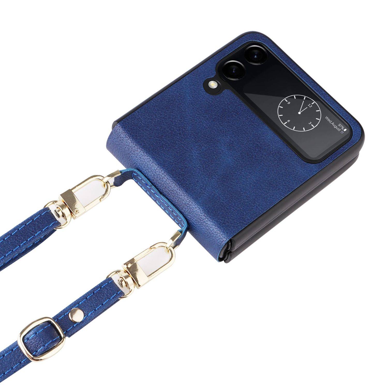 Hülle kompatibel mit Samsung Galaxy Z Flip4 5G Kunststoff Soft Handyhülle - Handy Case Blau