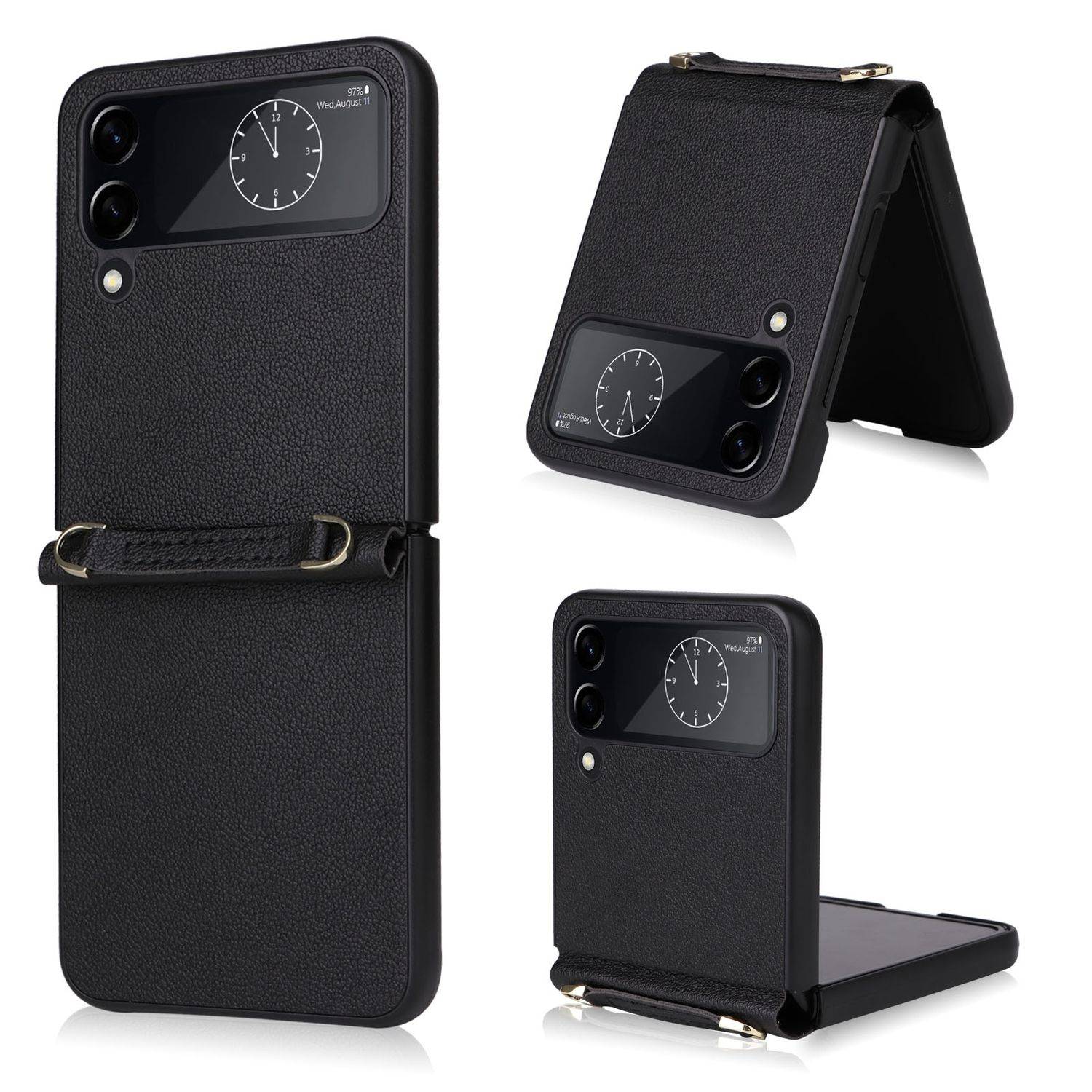 Hülle kompatibel mit Samsung Galaxy Z Flip4 5G Kunststoff Soft Handyhülle - Handy Case Schwarz