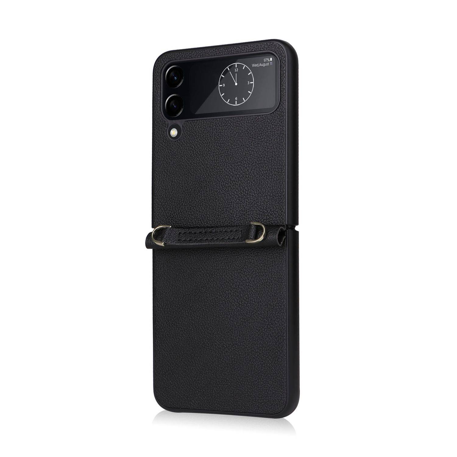 Hülle kompatibel mit Samsung Galaxy Z Flip4 5G Kunststoff Soft Handyhülle - Handy Case Schwarz