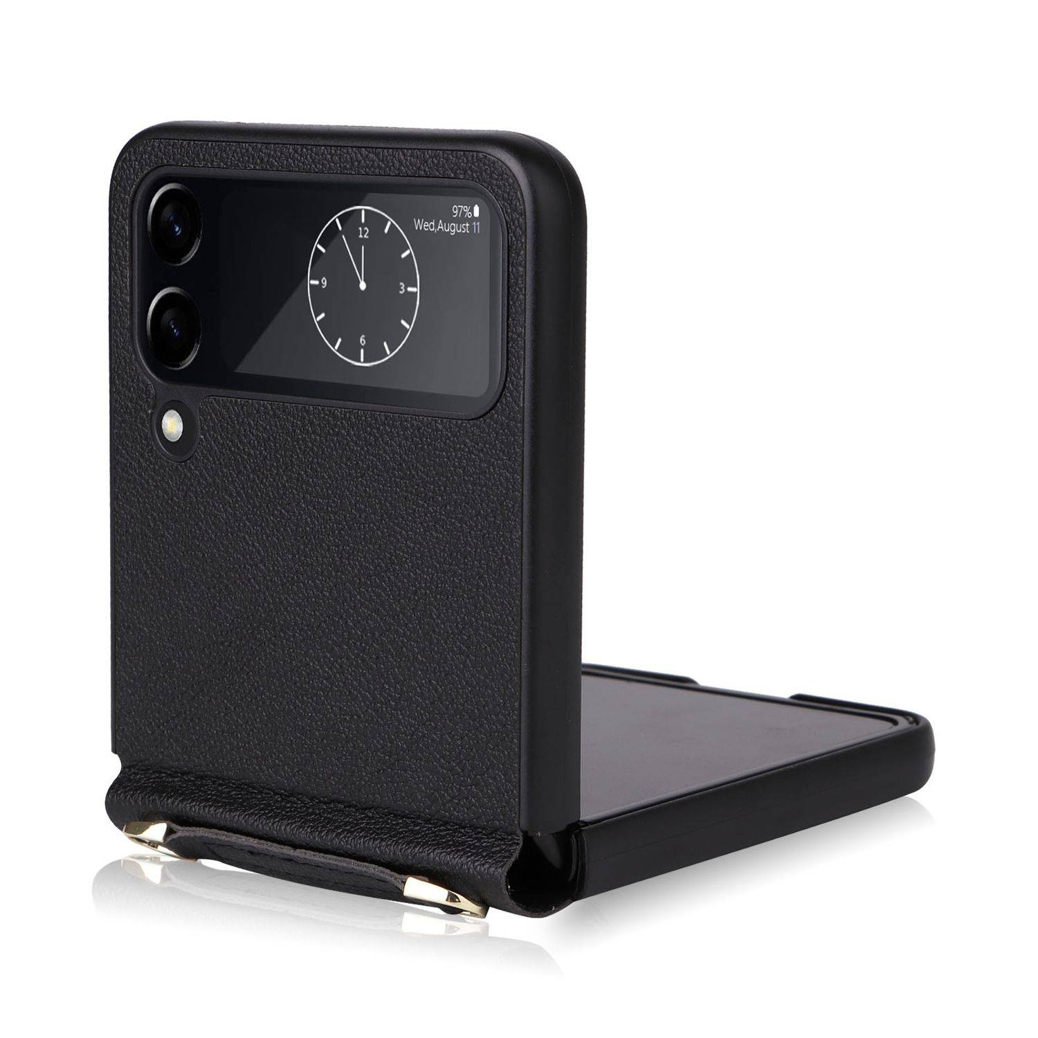 Hülle kompatibel mit Samsung Galaxy Z Flip4 5G Kunststoff Soft Handyhülle - Handy Case Schwarz