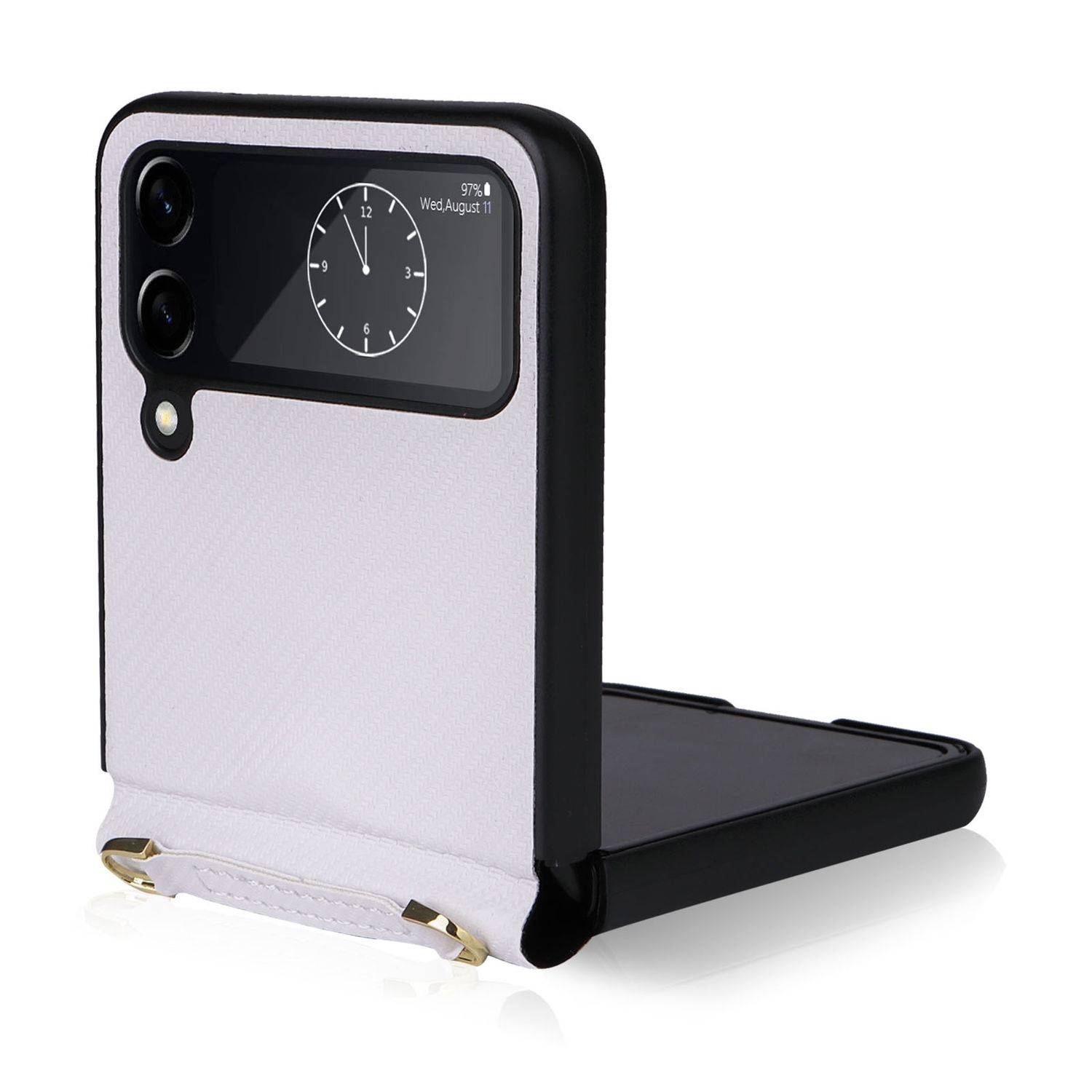 Hülle kompatibel mit Samsung Galaxy Z Flip4 5G Kunststoff Soft Handyhülle - Handy Case Weiß