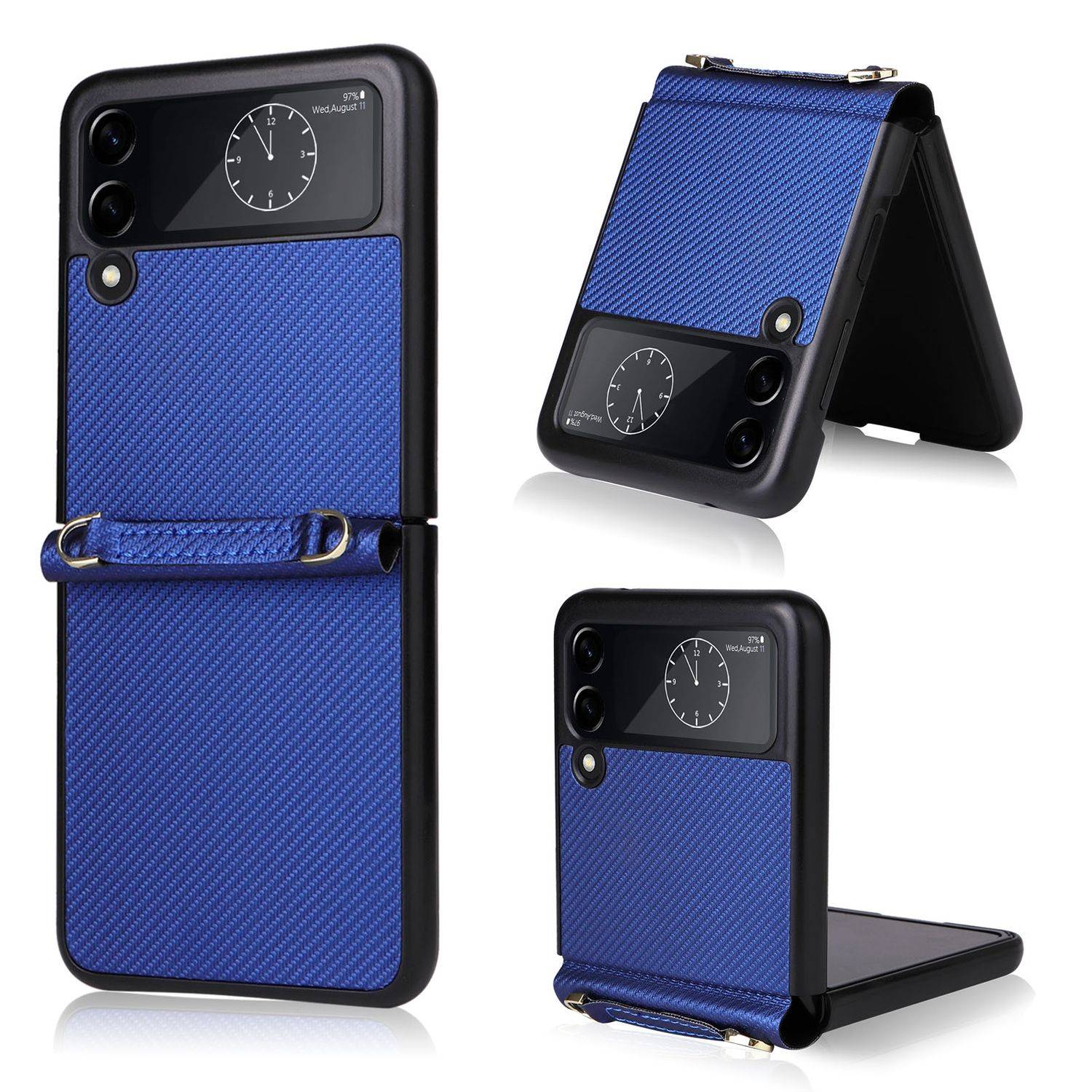 Hülle kompatibel mit Samsung Galaxy Z Flip4 5G Kunststoff Soft Handyhülle - Handy Case Blau