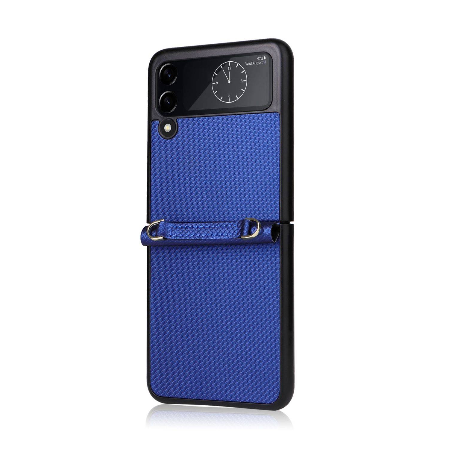 Hülle kompatibel mit Samsung Galaxy Z Flip4 5G Kunststoff Soft Handyhülle - Handy Case Blau