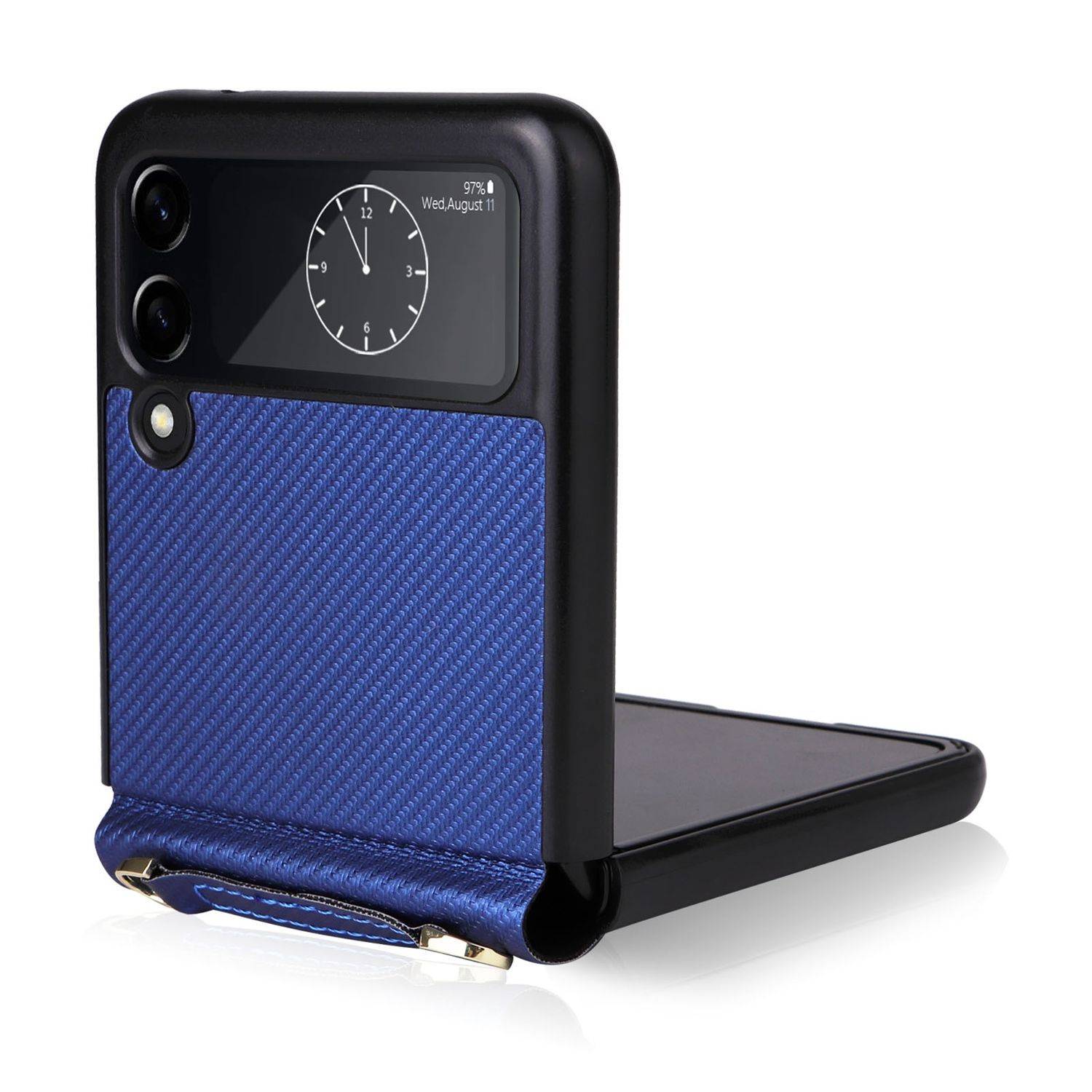 Hülle kompatibel mit Samsung Galaxy Z Flip4 5G Kunststoff Soft Handyhülle - Handy Case Blau