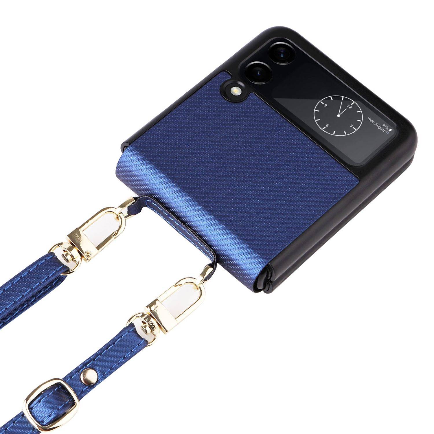 Hülle kompatibel mit Samsung Galaxy Z Flip4 5G Kunststoff Soft Handyhülle - Handy Case Blau