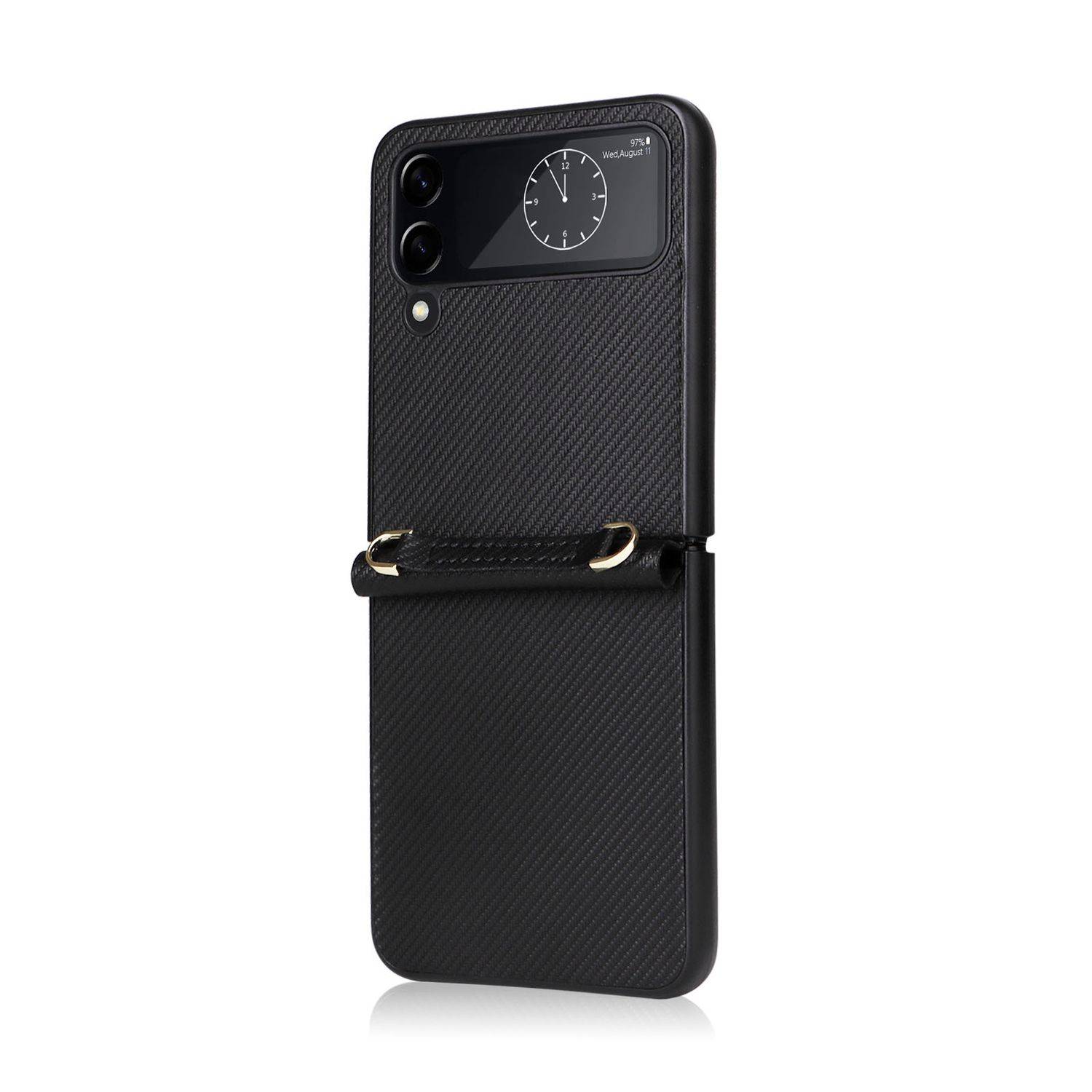 Hülle kompatibel mit Samsung Galaxy Z Flip4 5G Kunststoff Soft Handyhülle - Handy Case Schwarz