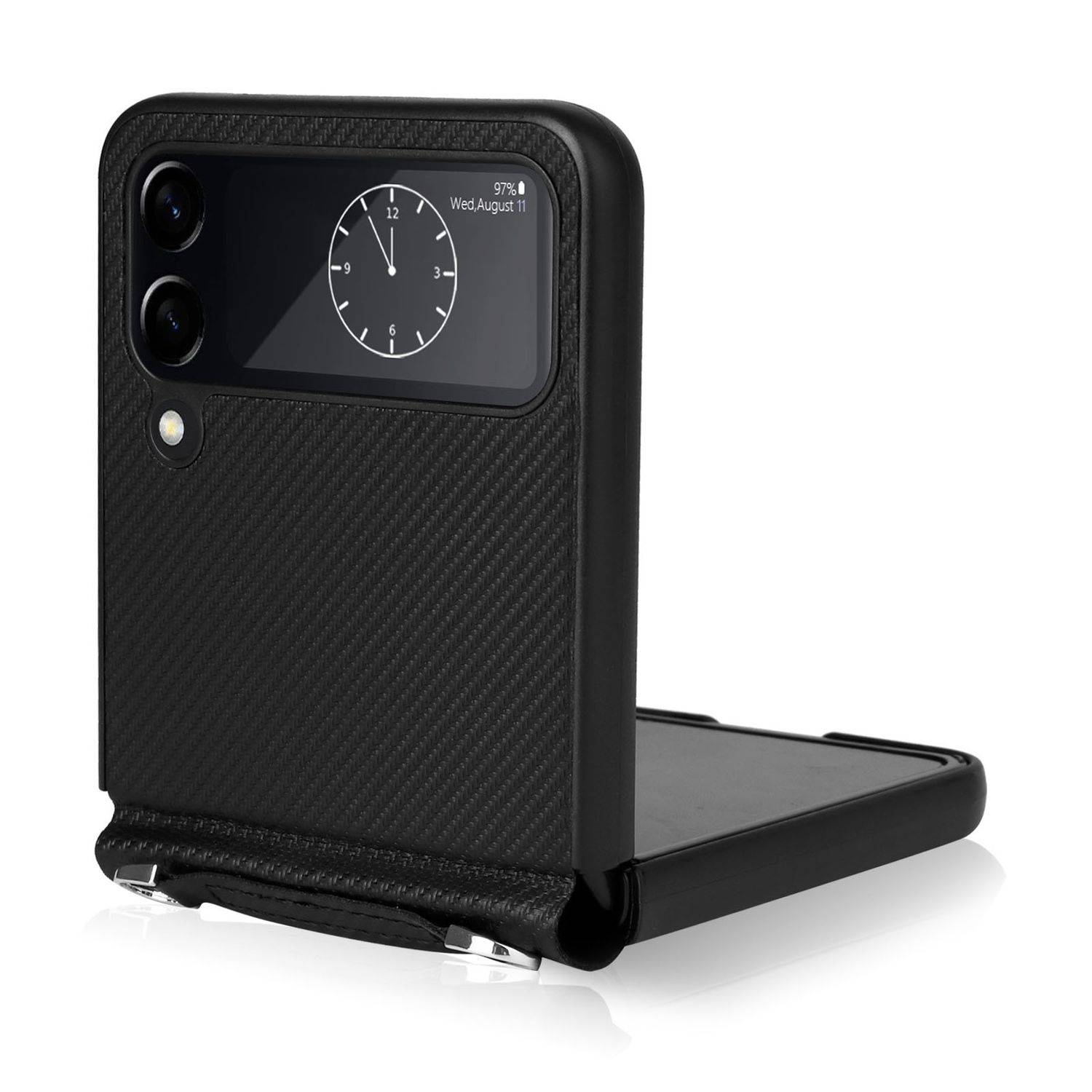 Hülle kompatibel mit Samsung Galaxy Z Flip4 5G Kunststoff Soft Handyhülle - Handy Case Schwarz
