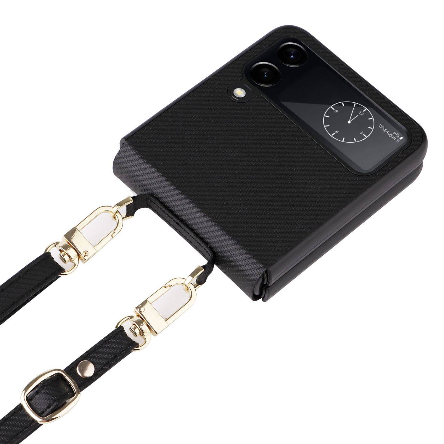 Hülle kompatibel mit Samsung Galaxy Z Flip4 5G Kunststoff Soft Handyhülle - Handy Case Schwarz