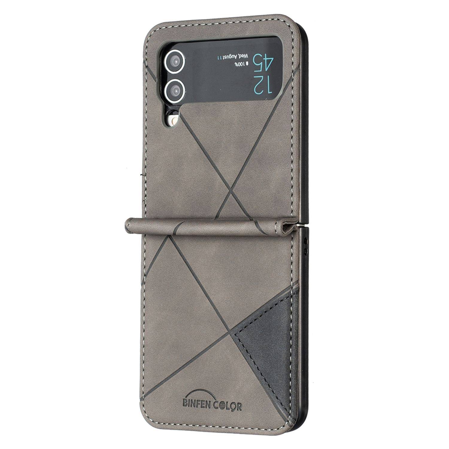 Hülle kompatibel mit Samsung Galaxy Z Flip4 5G Kunststoff Soft Handyhülle - Handy Case Grau