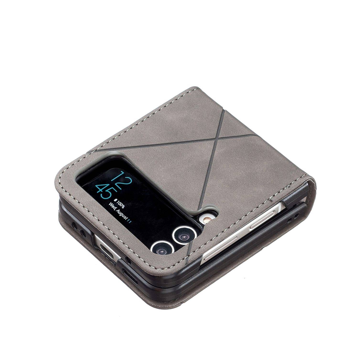Hülle kompatibel mit Samsung Galaxy Z Flip4 5G Kunststoff Soft Handyhülle - Handy Case Grau