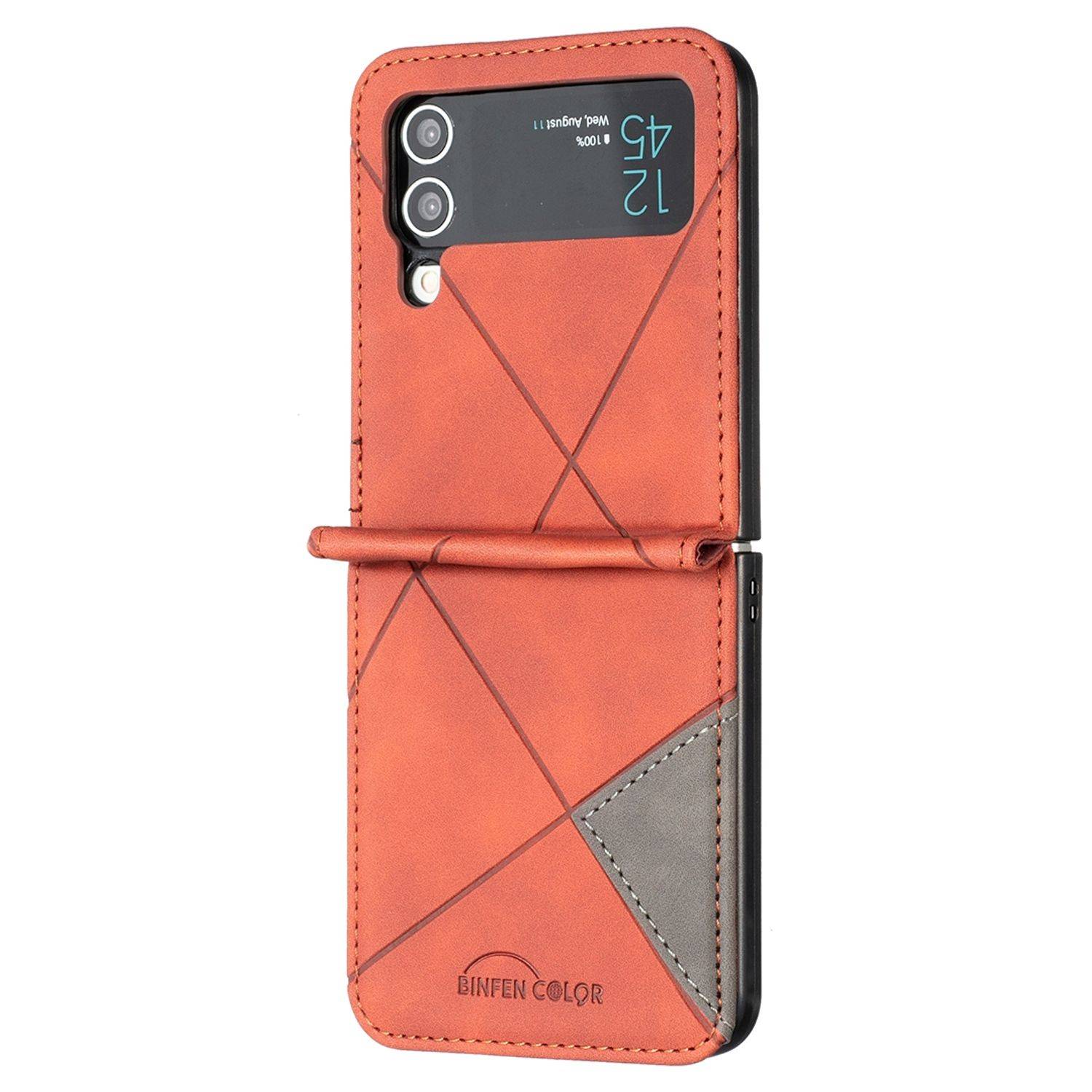 Hülle kompatibel mit Samsung Galaxy Z Flip4 5G Kunststoff Soft Handyhülle - Handy Case Braun
