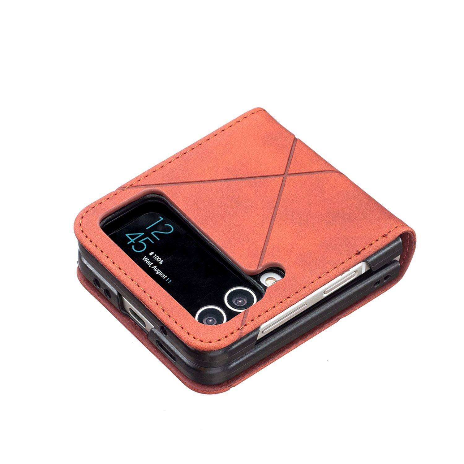 Hülle kompatibel mit Samsung Galaxy Z Flip4 5G Kunststoff Soft Handyhülle - Handy Case Braun